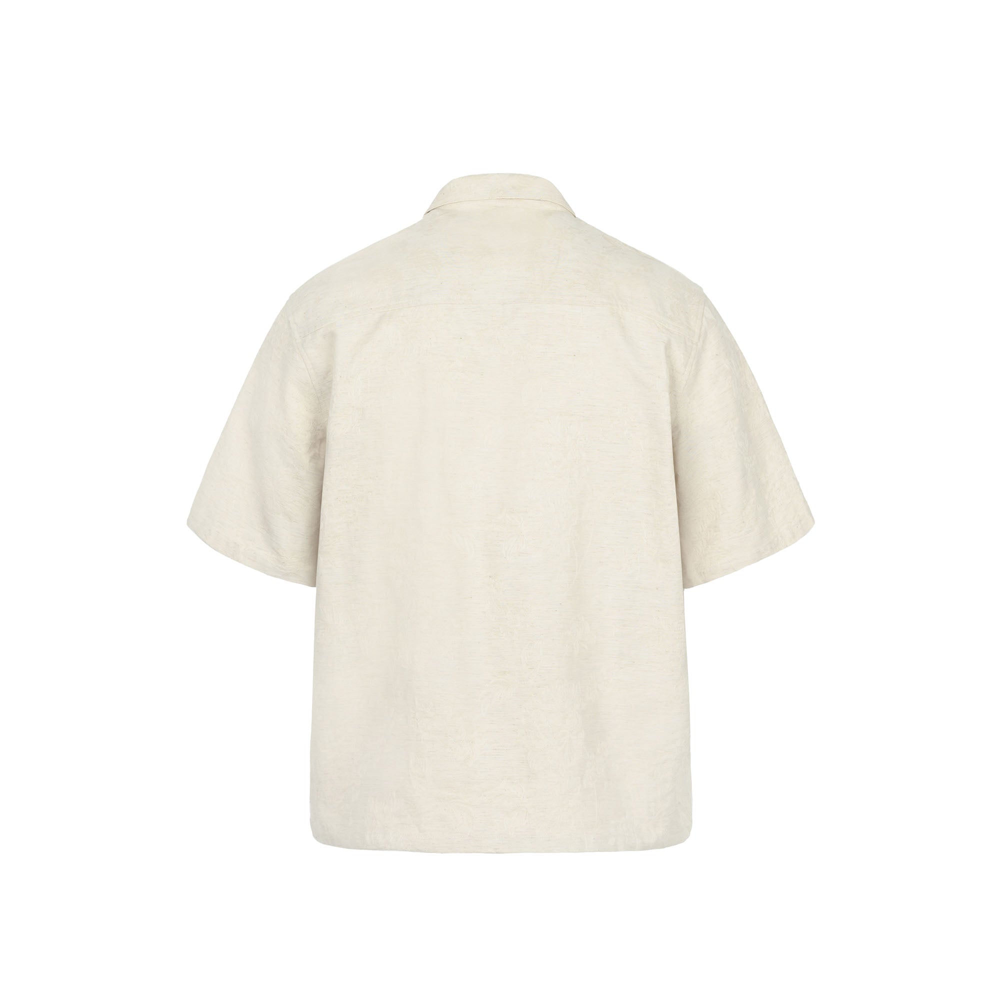 OKAYTHXBYE Floral Embossed Stand Collar Shirt