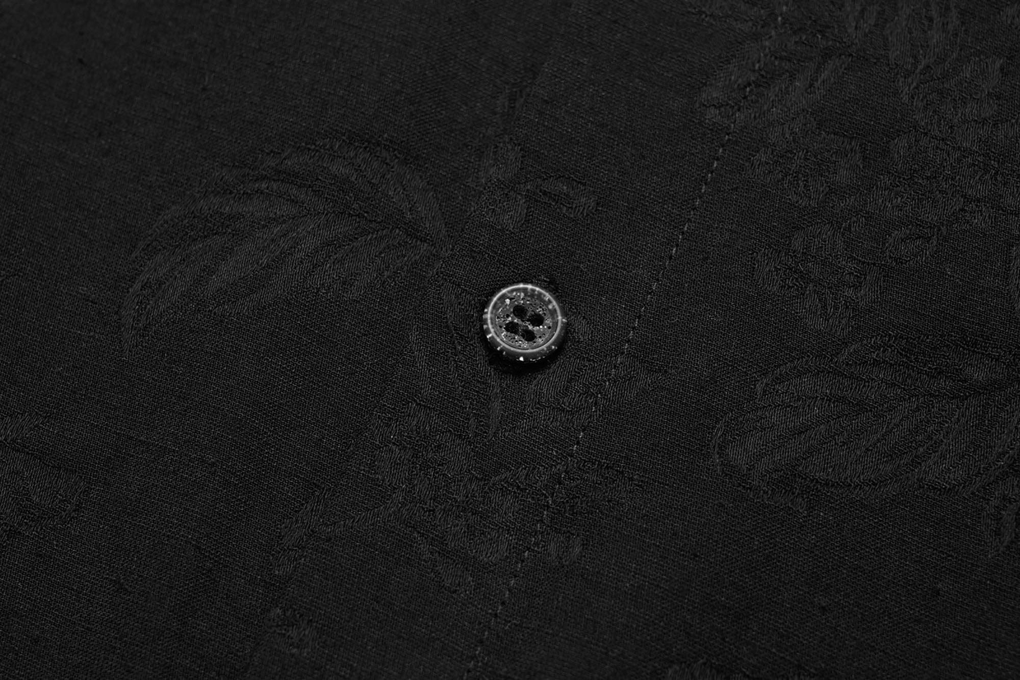 OKAYTHXBYE Floral Embossed Stand Collar Shirt