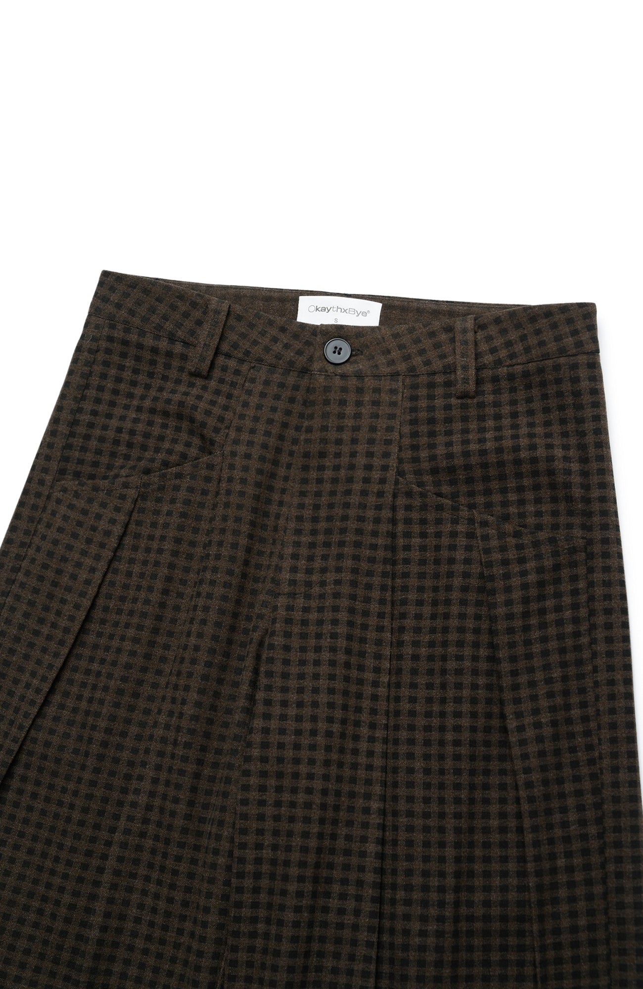 OKAYTHXBYE Retro Checks Double-Pleated Trousers