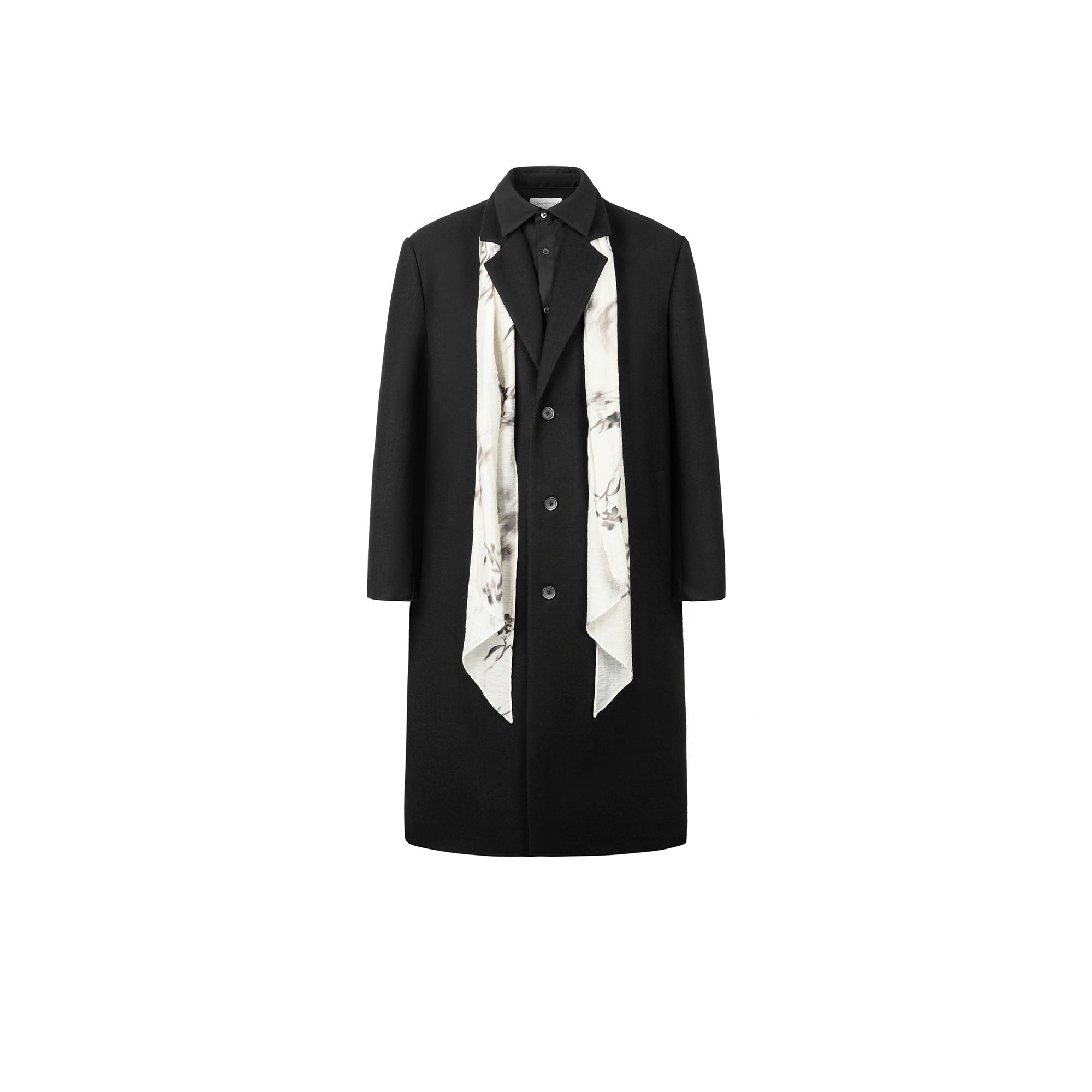 OKAYTHXBYE Detachable Scarf Wool-Blend Overcoat