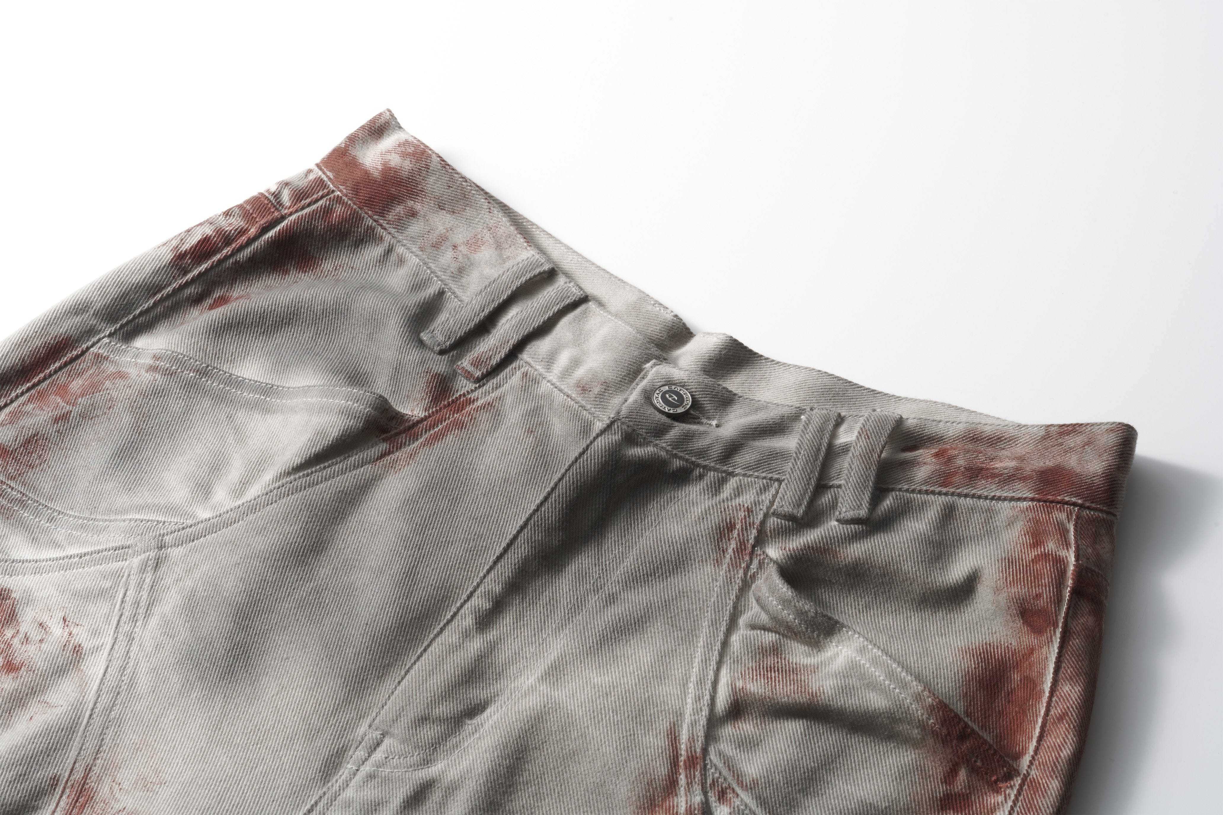 CATSSTAC Rusted Deconstructed Wide-Leg Jeans, premium urban and streetwear designers apparel on PROJECTISR.com, CATSSTAC
