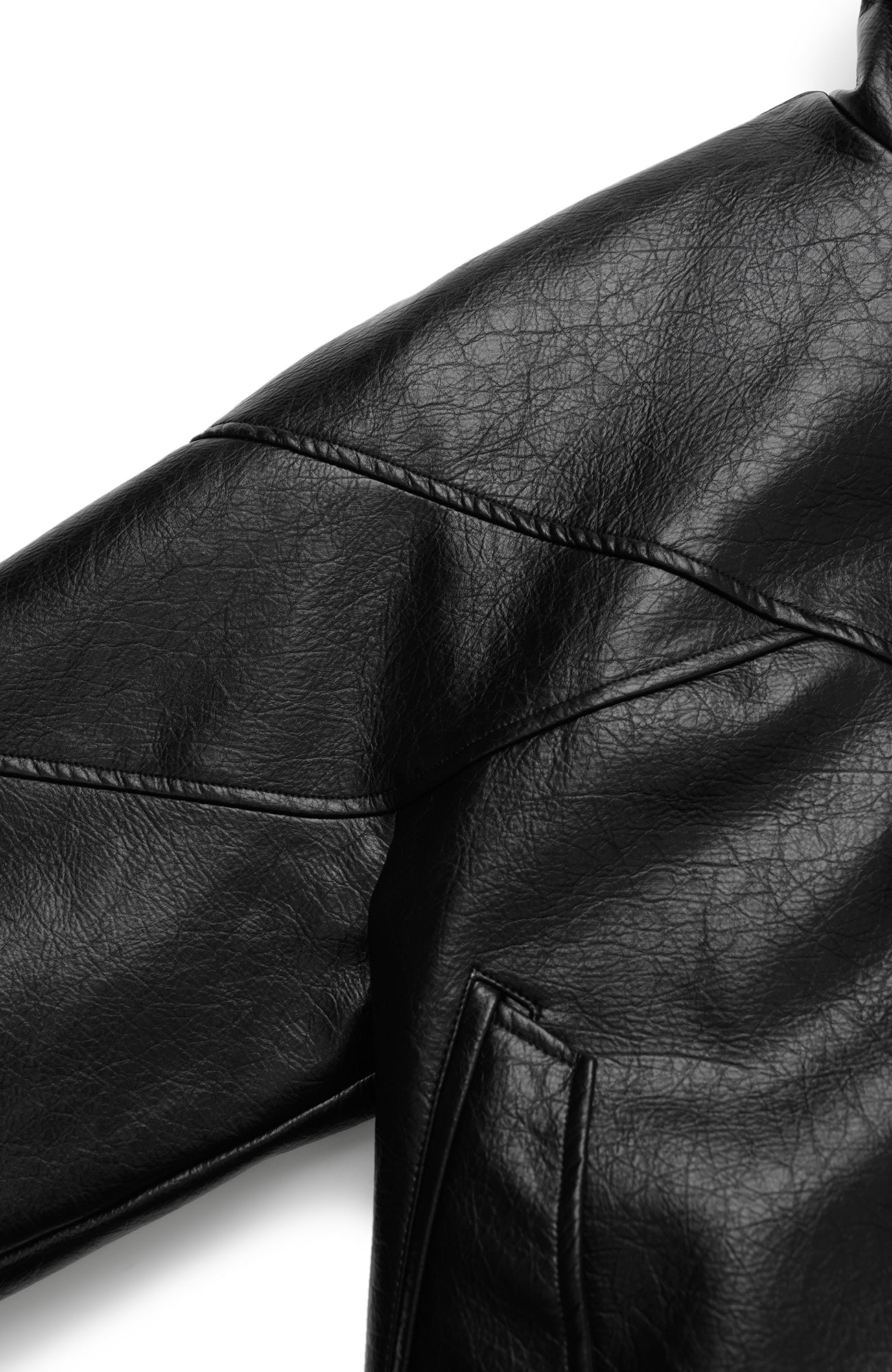 OKAYTHXBYE Faux Leather Fur-Lined Bomber