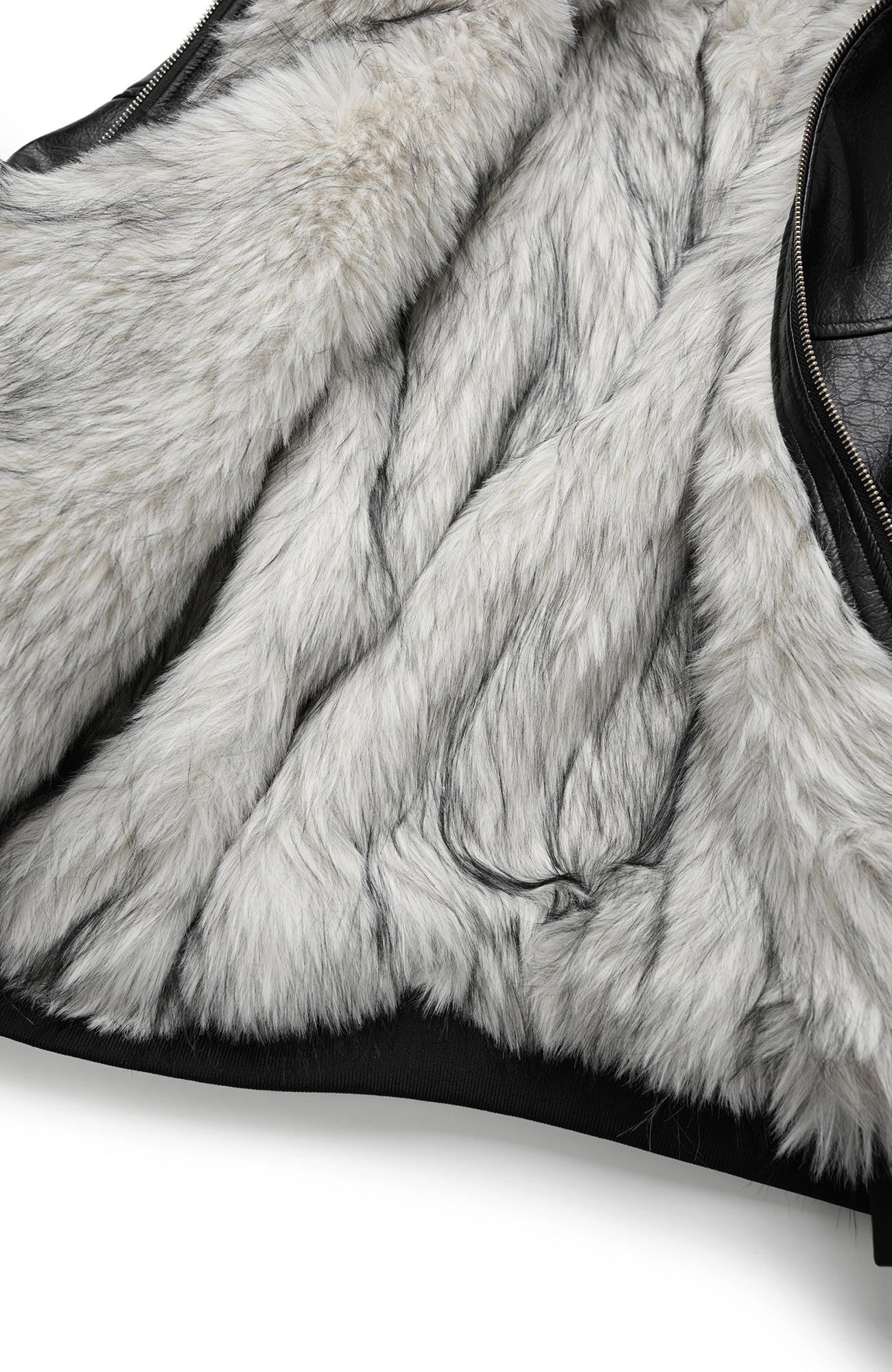 OKAYTHXBYE Faux Leather Fur-Lined Bomber