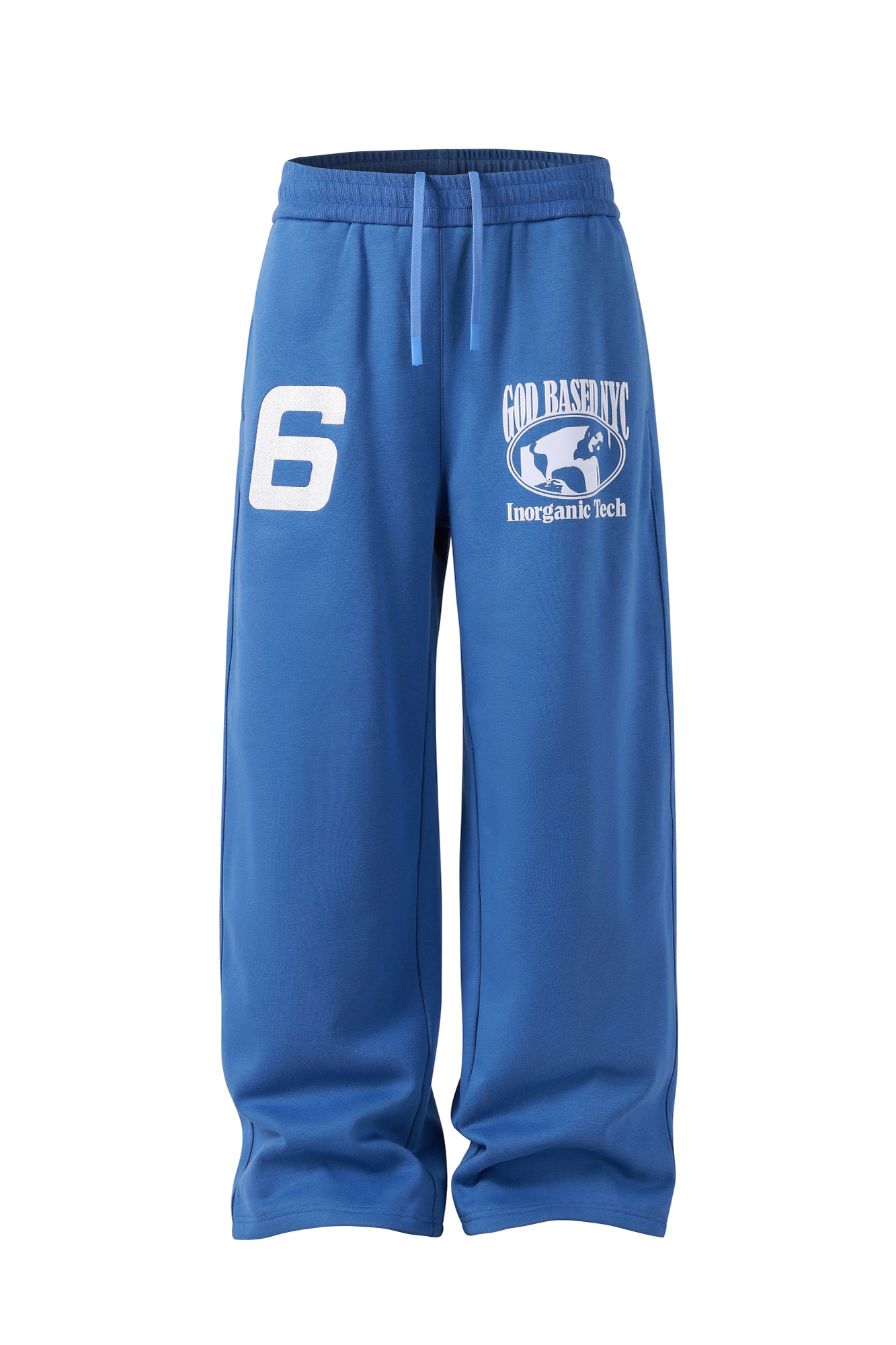 NOVACAM Embroidered Flocked Graphic Wide-Leg Sweatpants
