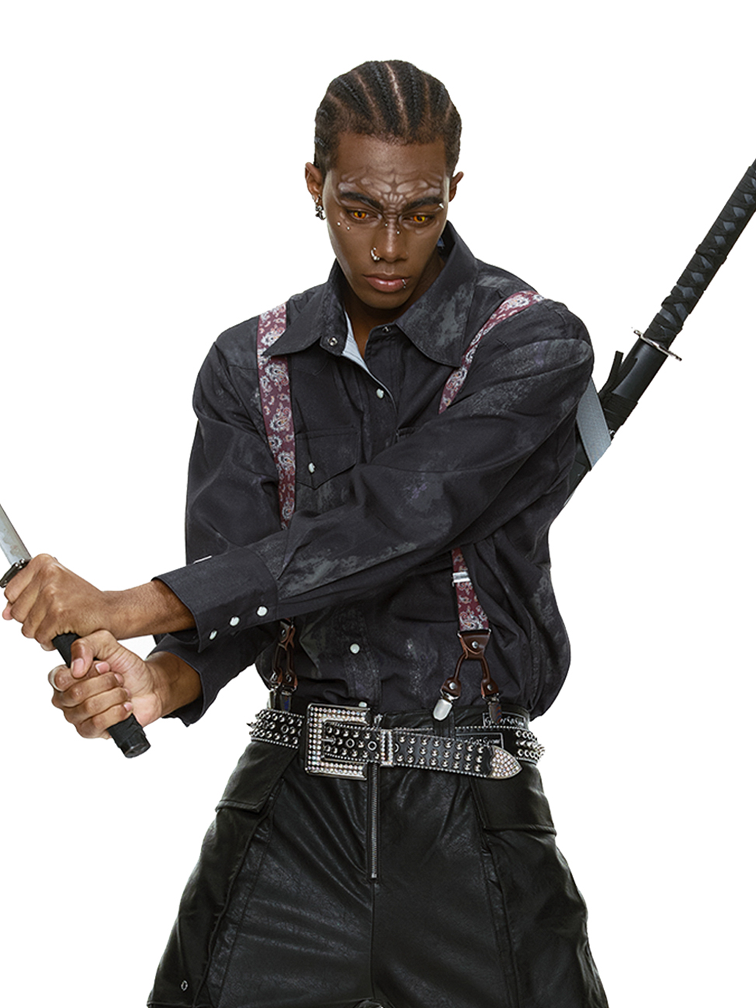 CYCYCY Punk Mottled Court-Style Shirt