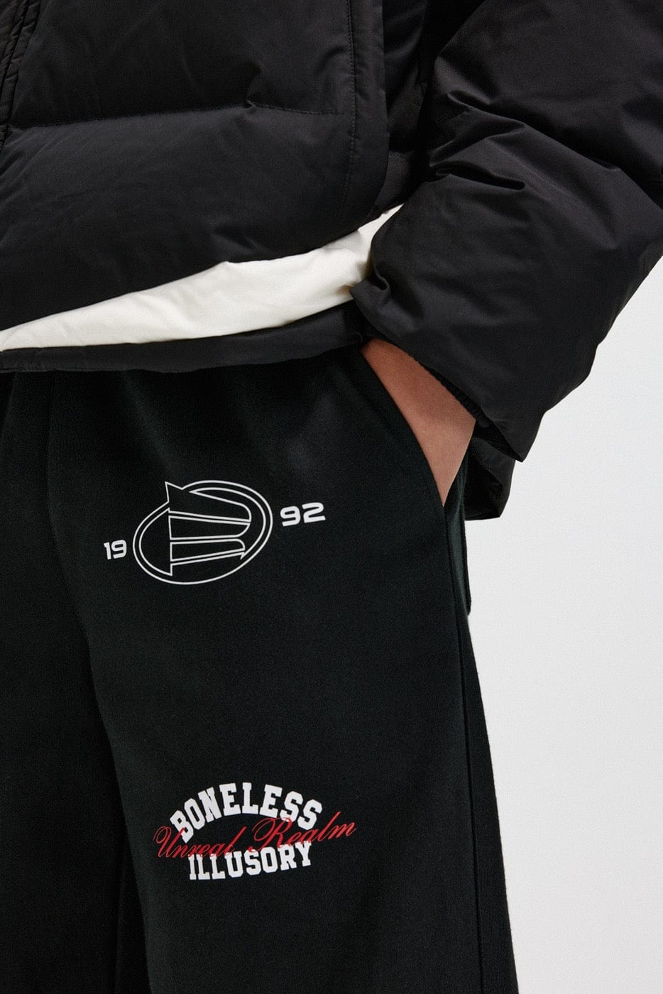 BONELESS Racing Logo Sweatpants, premium urban and streetwear designers apparel on PROJECTISR.com, BONELESS