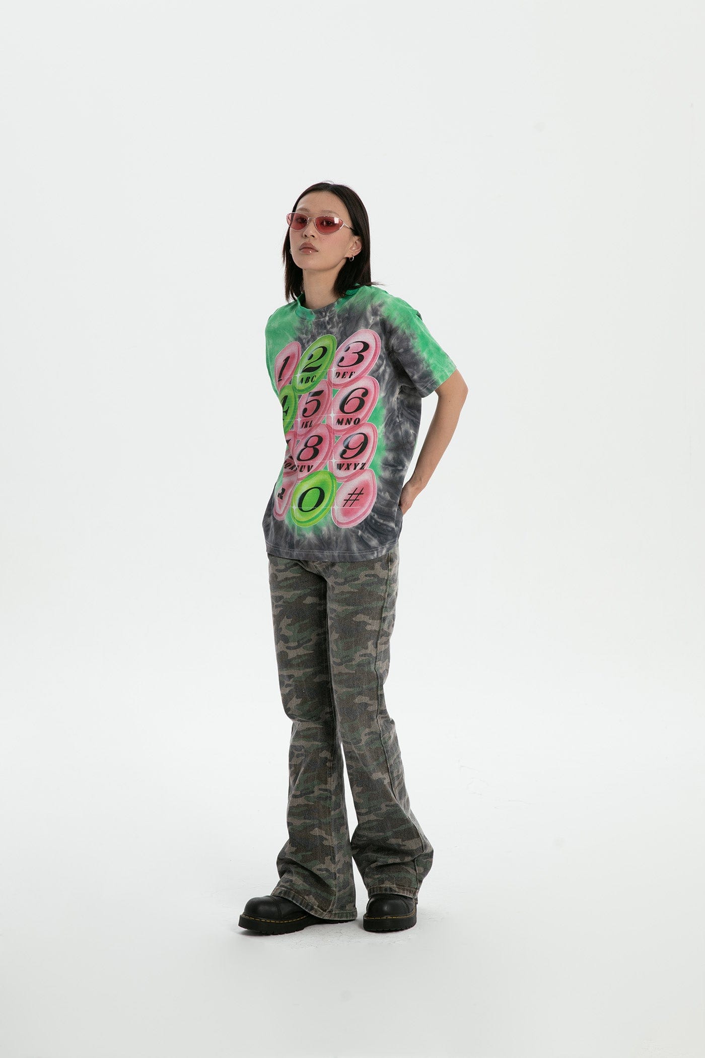 RTVG Tie-Dye Full-print Telephone T-Shirt