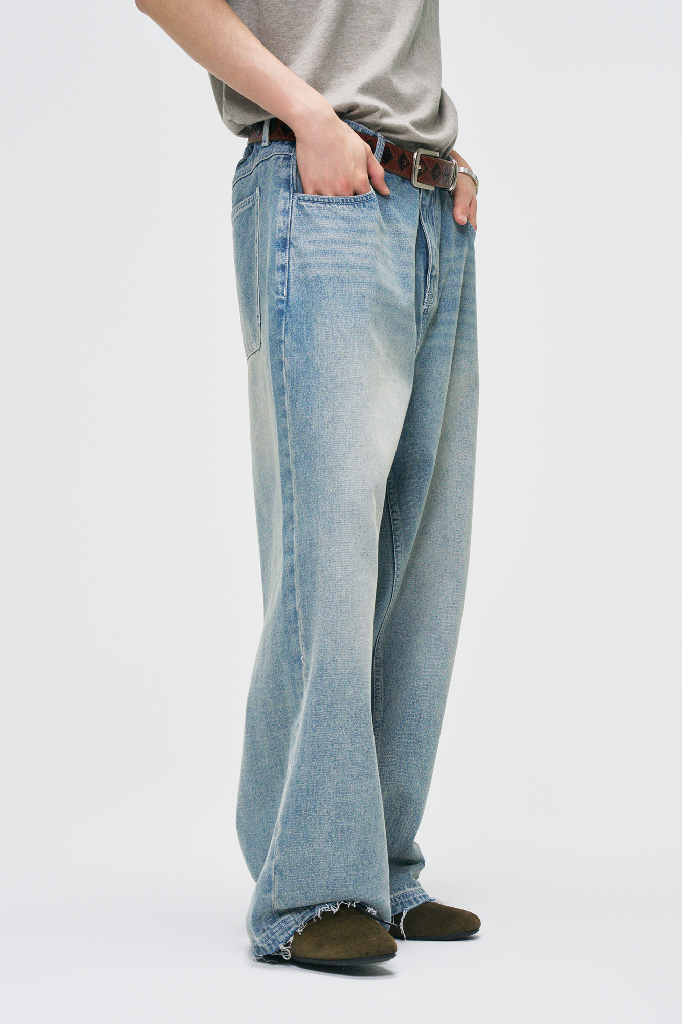 GONGHE REPUB Essential Washed Straight-Leg Jeans, premium urban and streetwear designers apparel on PROJECTISR.com, GONGHE REPUB