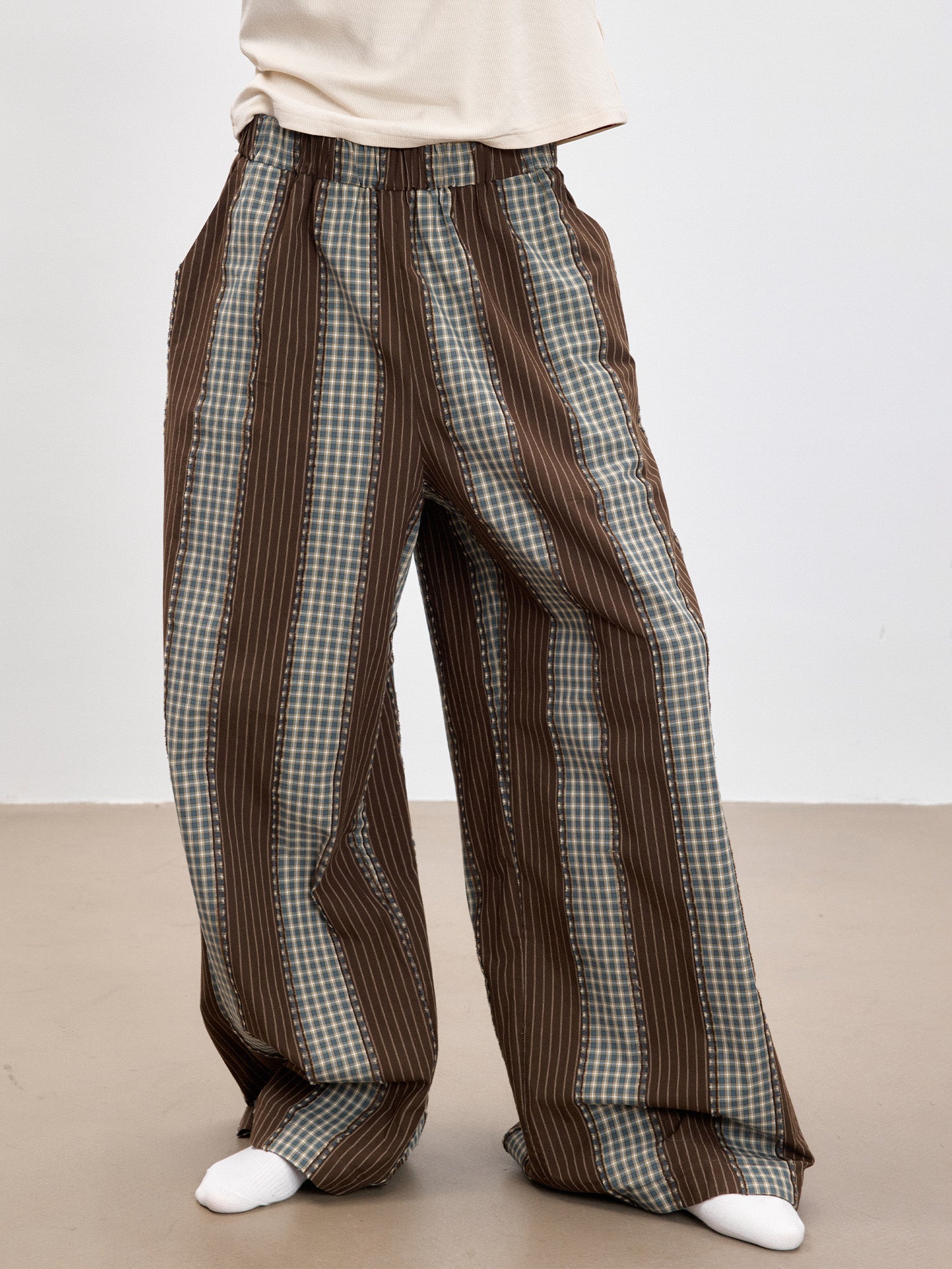TUIMU Striped Wide-Leg Lounge Pants, premium urban and streetwear designers apparel on PROJECTISR.com, TUIMU
