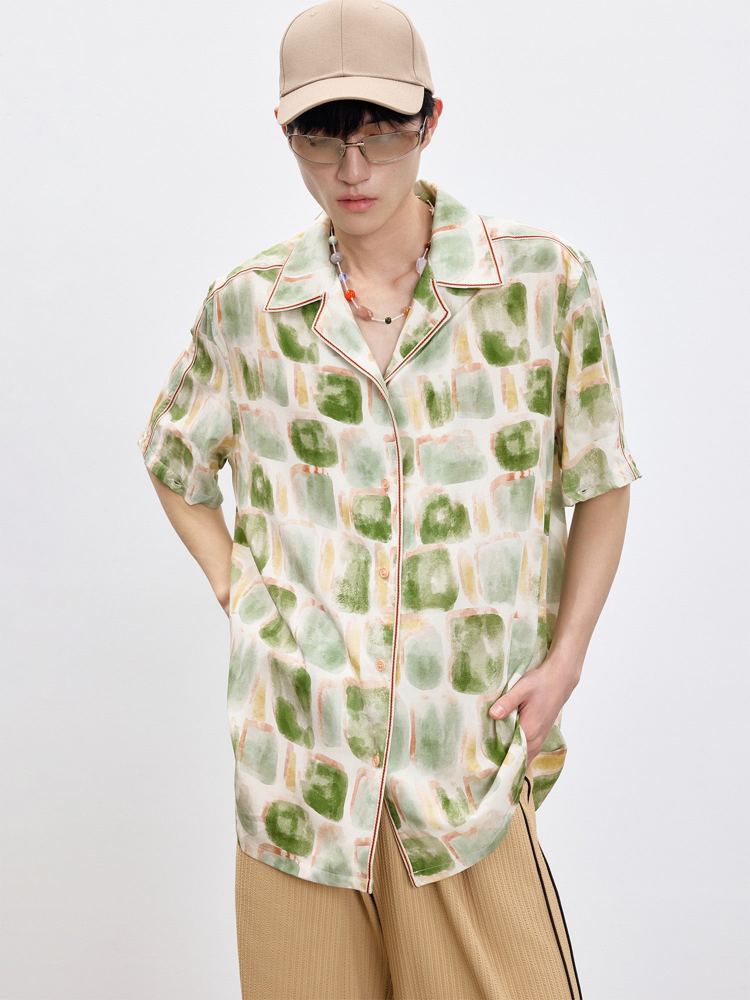TUIMU Brush-Paint Full-Print Detachable-Sleeve Shirt, premium urban and streetwear designers apparel on PROJECTISR.com, TUIMU