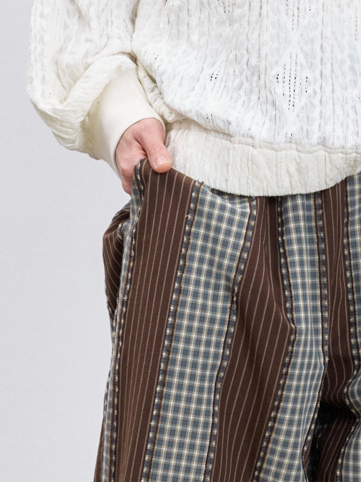 TUIMU Striped Wide-Leg Lounge Pants, premium urban and streetwear designers apparel on PROJECTISR.com, TUIMU