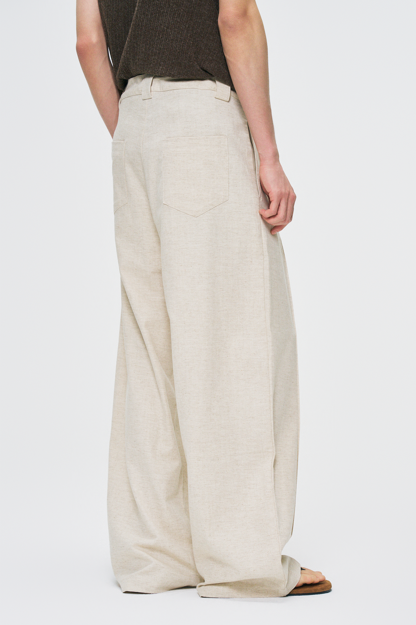 GONGHE REPUB Draped Linen Drawstring Pants