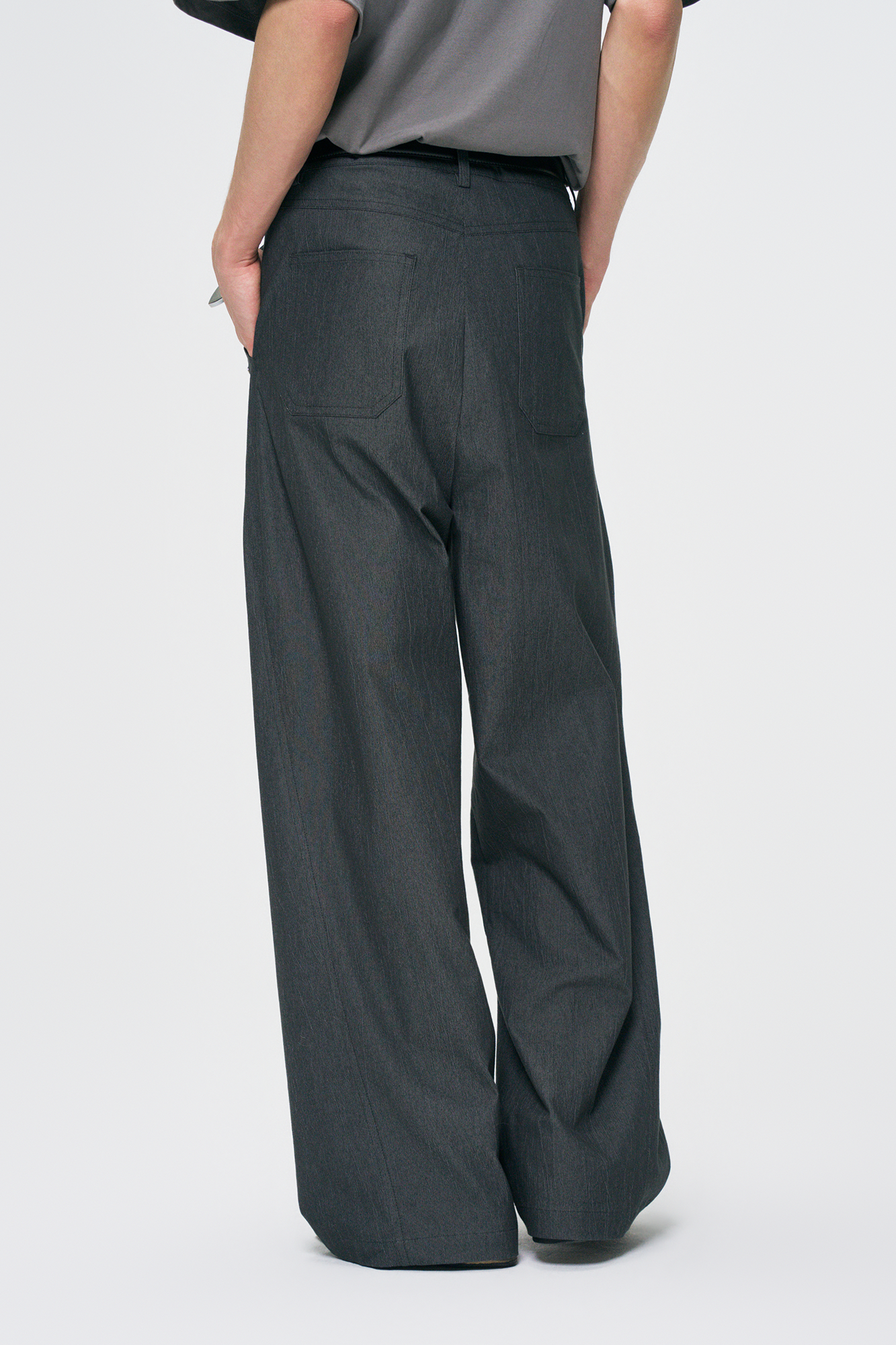 GONGHE REPUB Washed Studded Straight-Leg Pants, premium urban and streetwear designers apparel on PROJECTISR.com, GONGHE REPUB