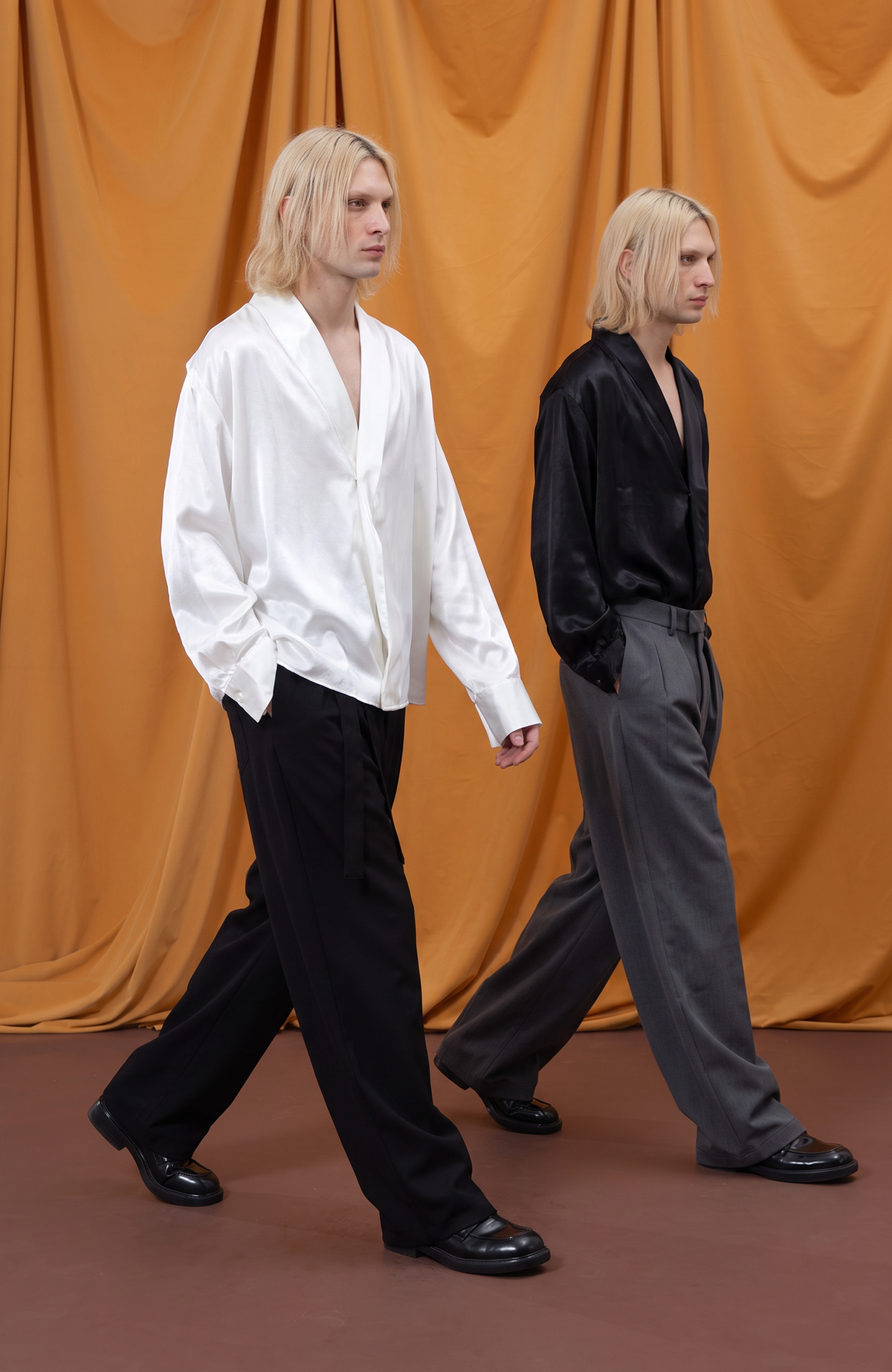 CLP Retro Satin Lapel Oversized Shirt