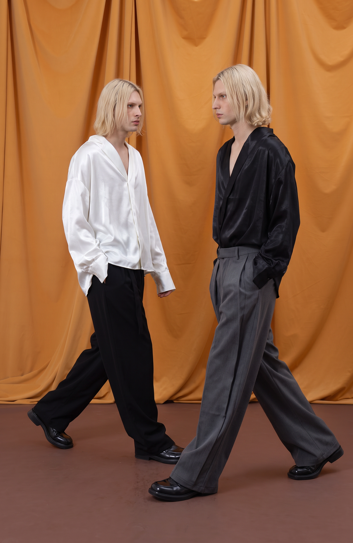 CLP Retro Satin Lapel Oversized Shirt