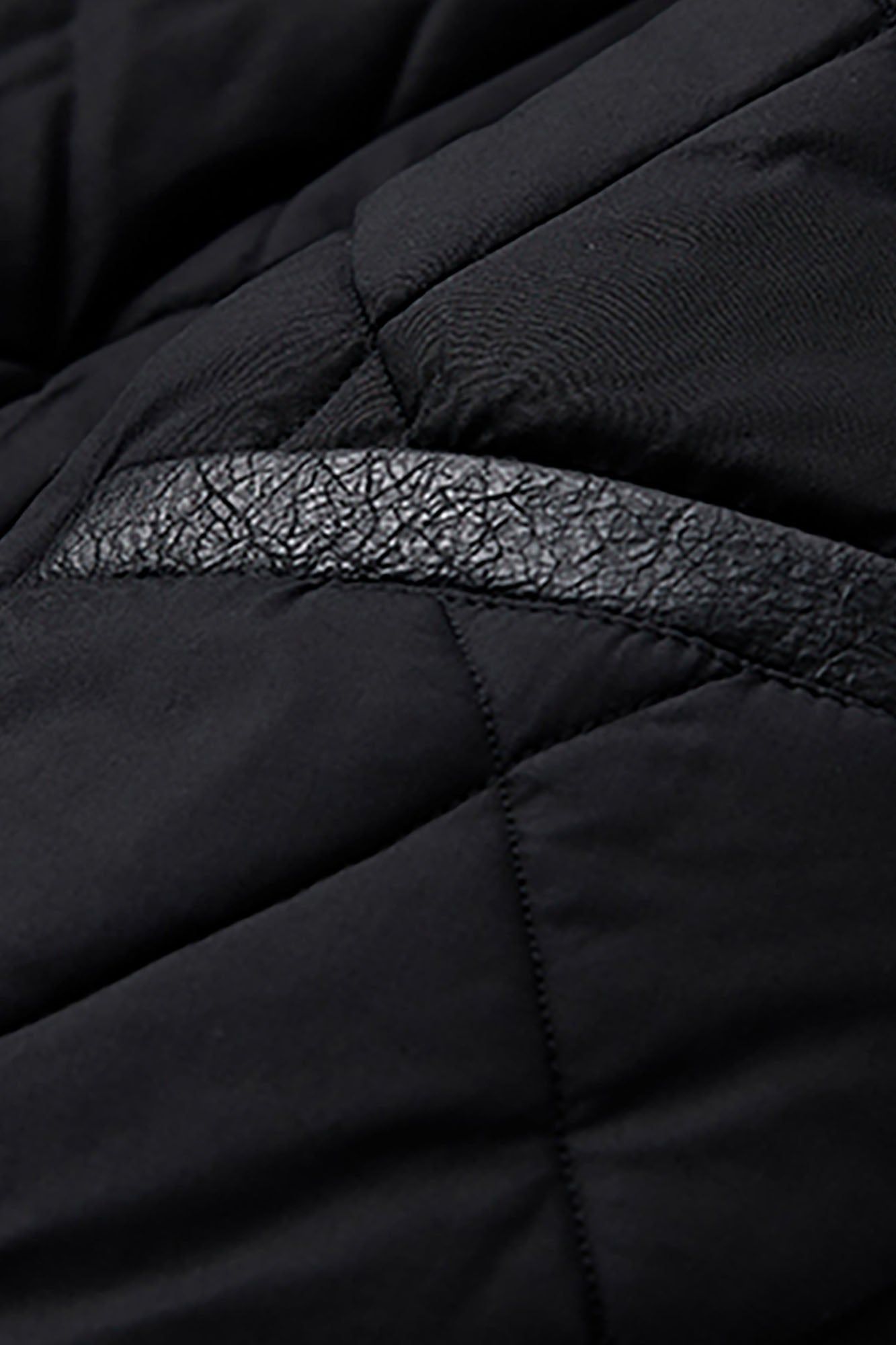FORFEARTHAT Hooded Puffer PU Jacket