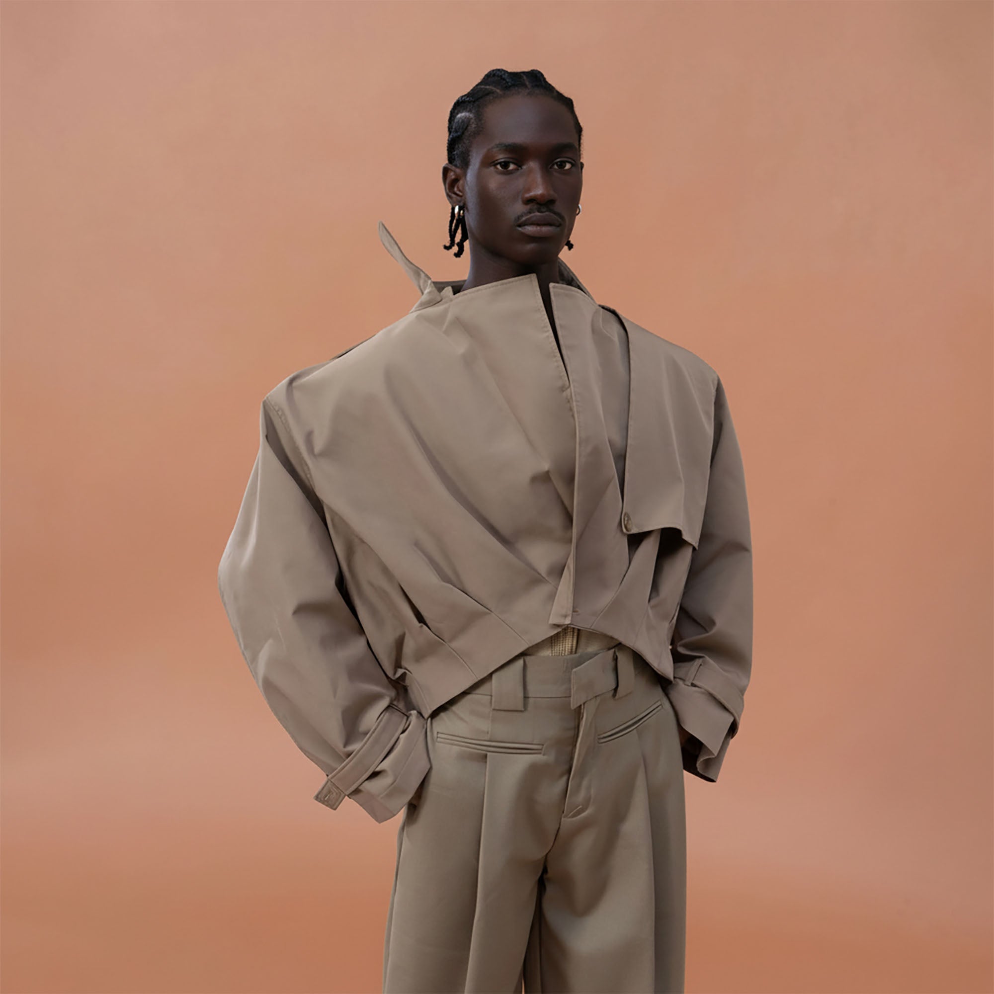 CLP Architectural Cropped Trench Jacket