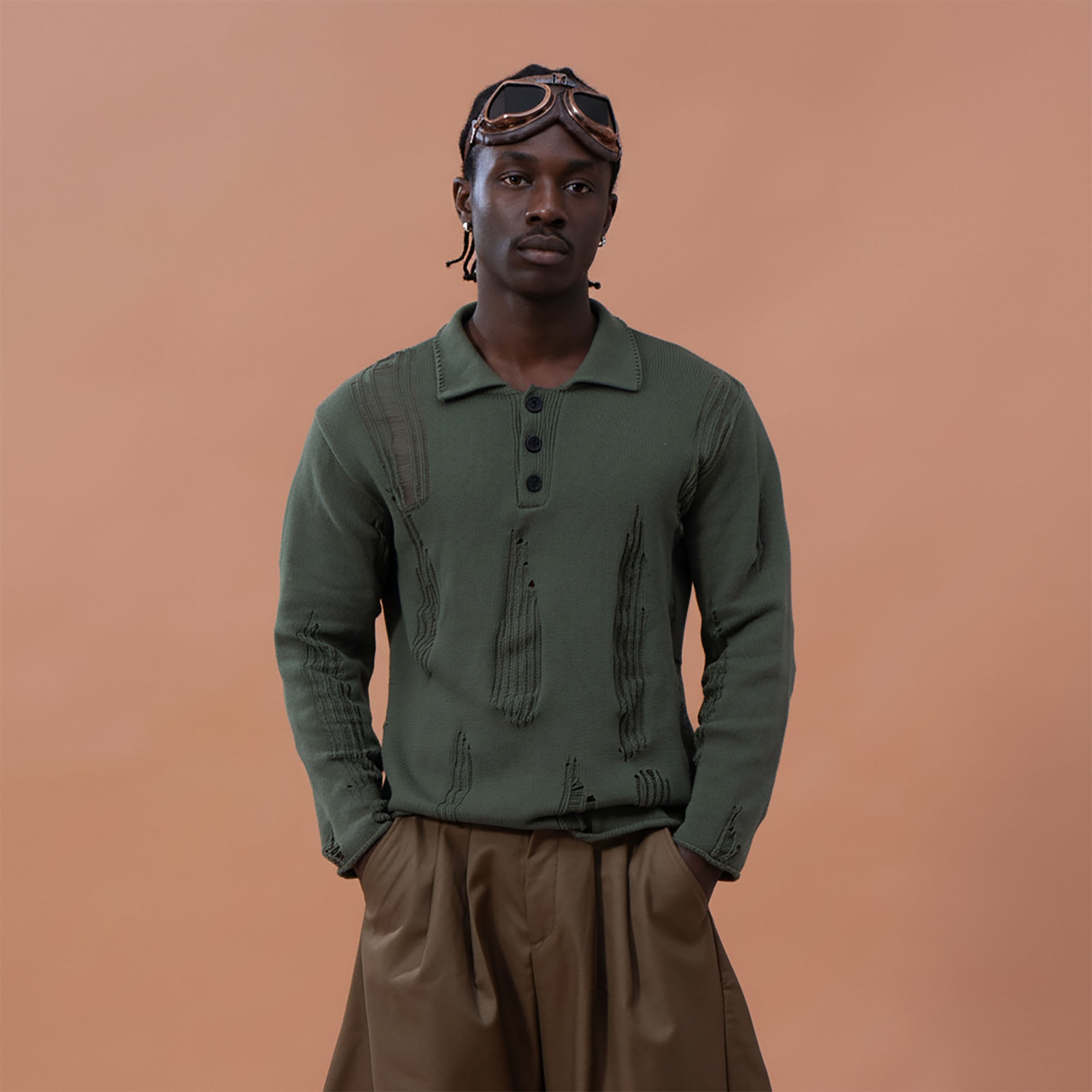 CLP Distressed Polo Sweater