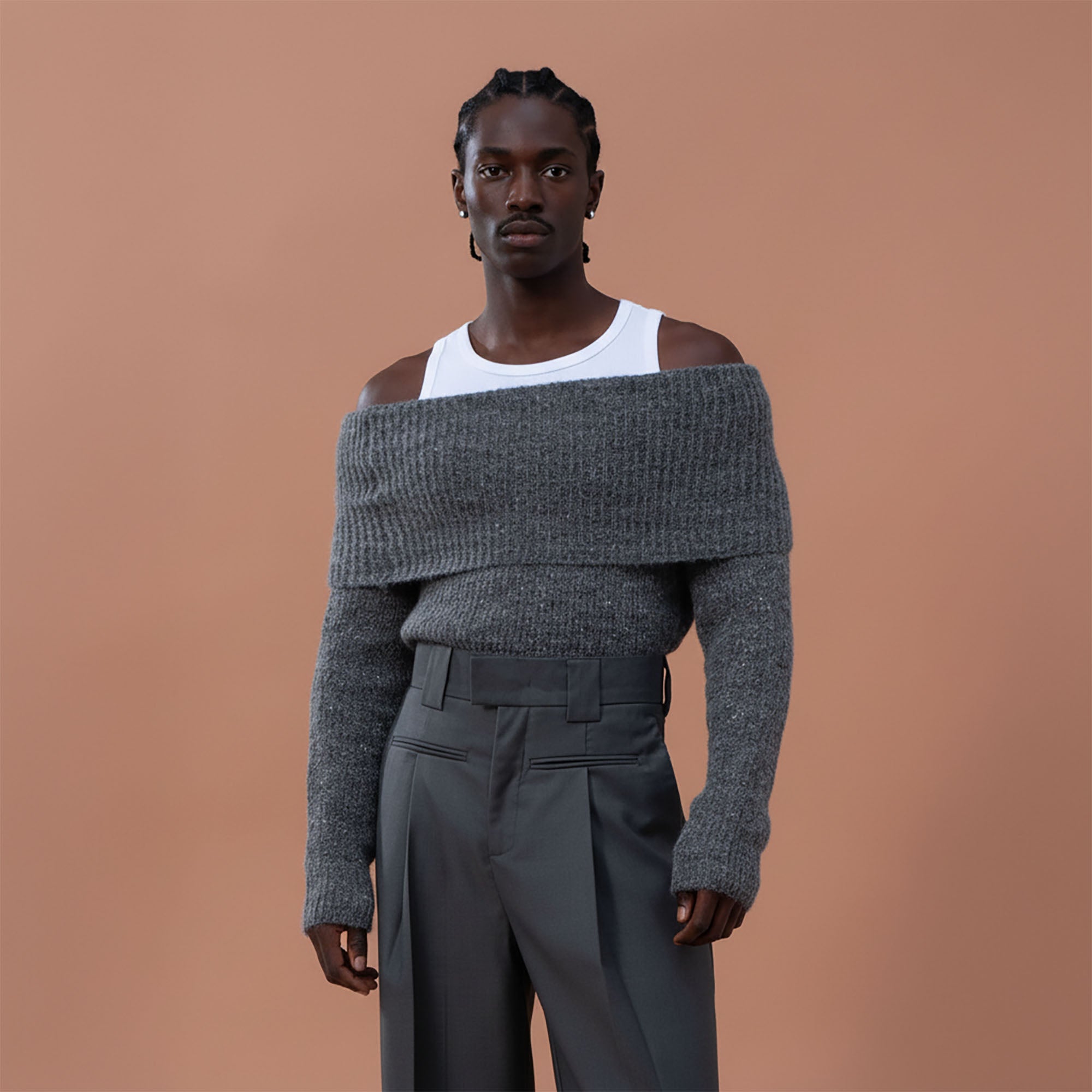 CLP Off-Shoulder Foldover Sweater