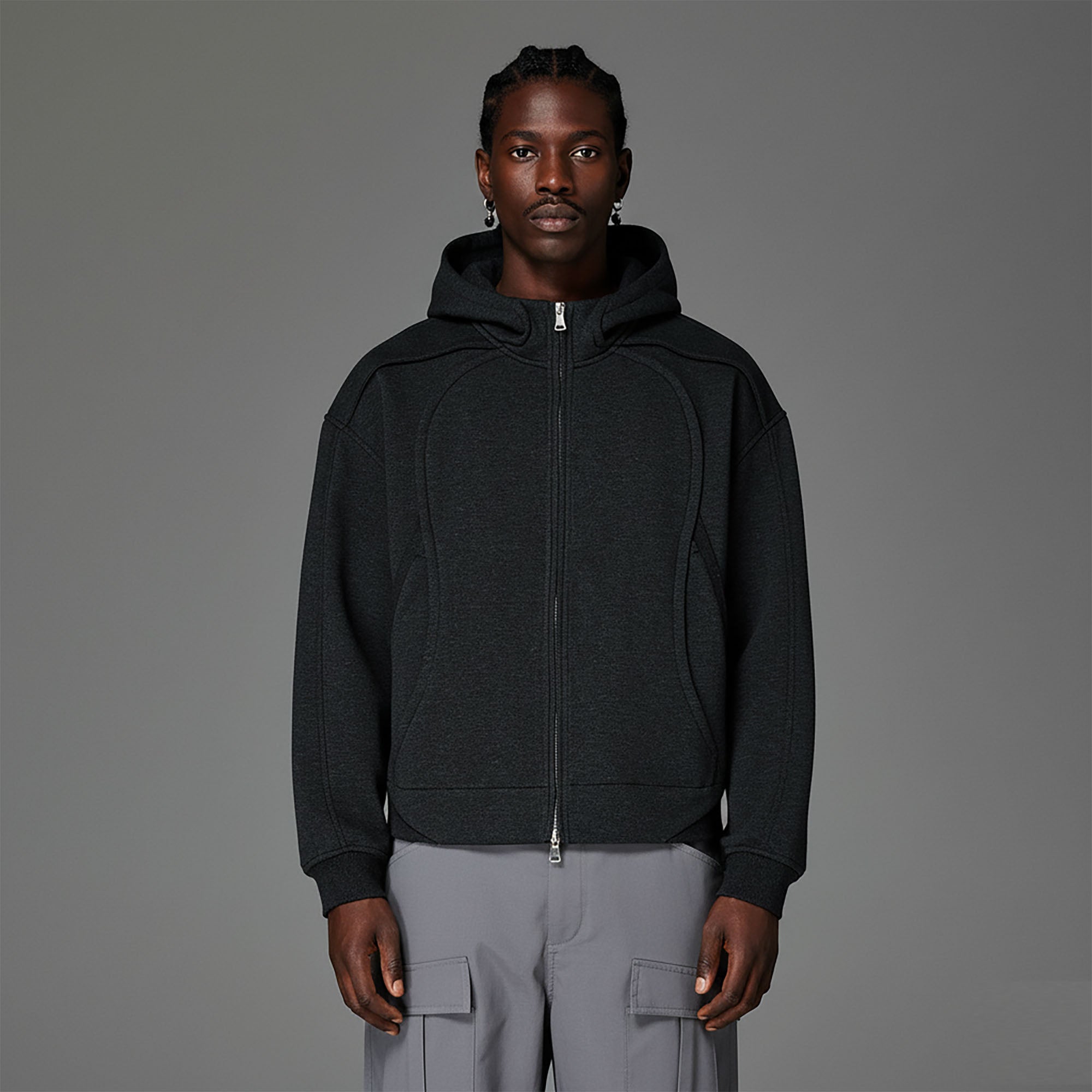 CATSSTAC Curved Panel Double-Zip Hoodie