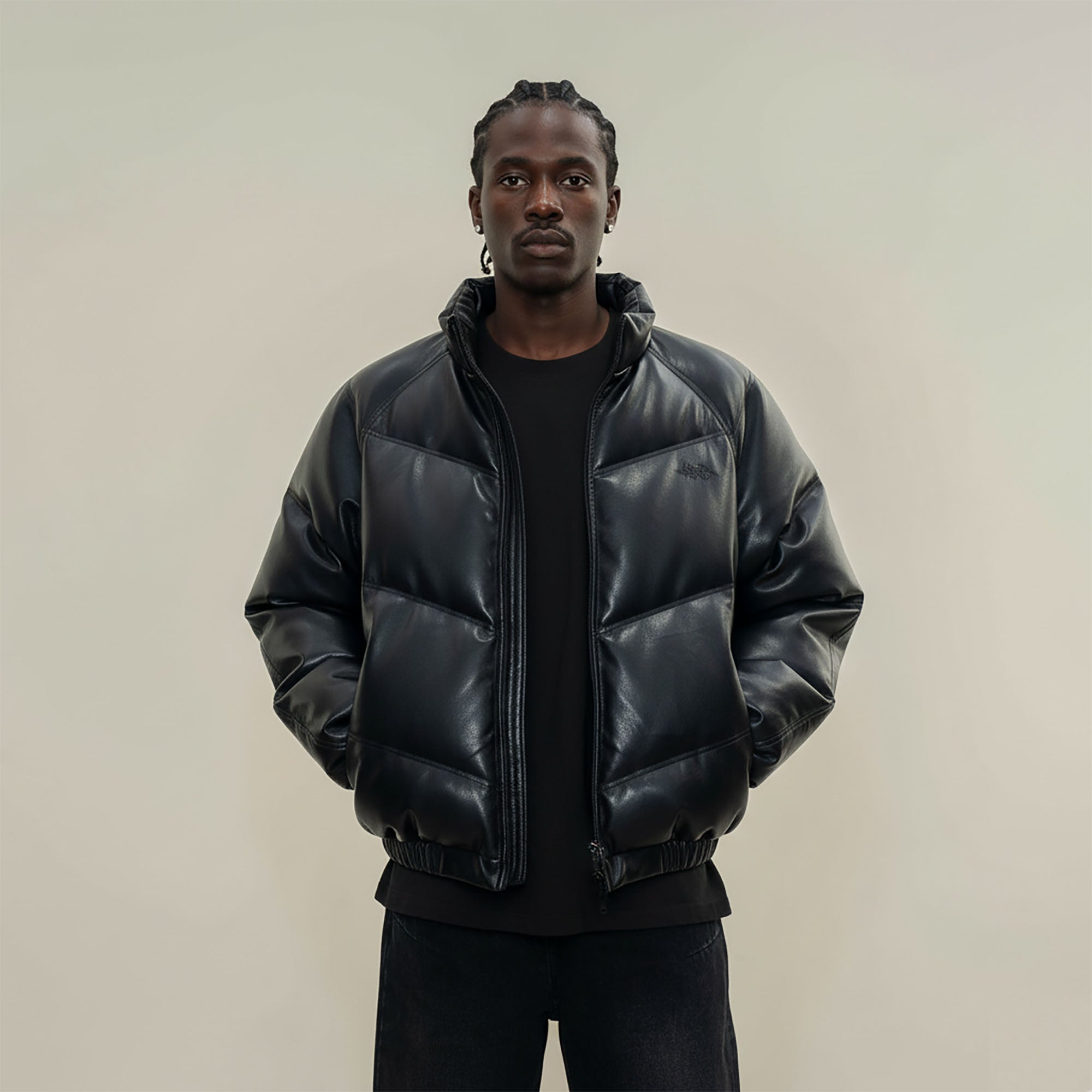MAKEMORE Glossy PU Down Puffer Jacket