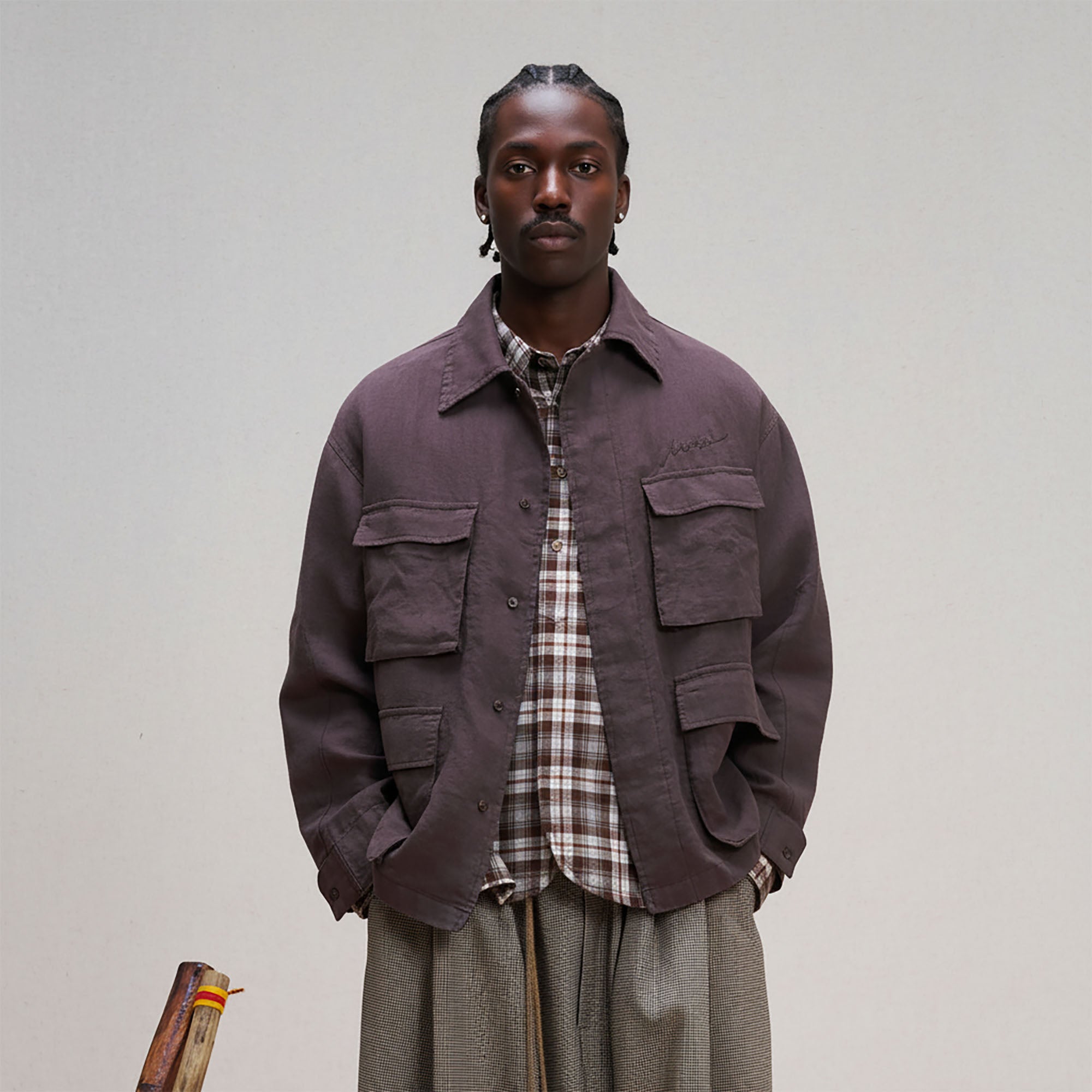 UNLIMITED MOTE Multi-Pocket Linen Shirt