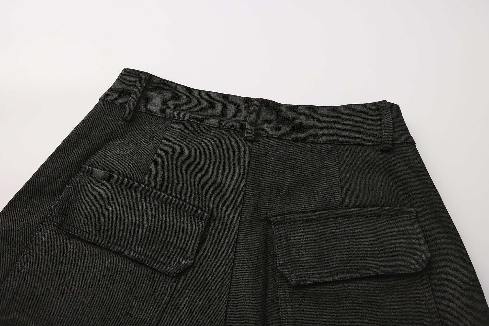 LUUUCAM Waxed Rivet Double-Knee Capri Shorts, premium urban and streetwear designers apparel on PROJECTISR.com, LUUUCAM