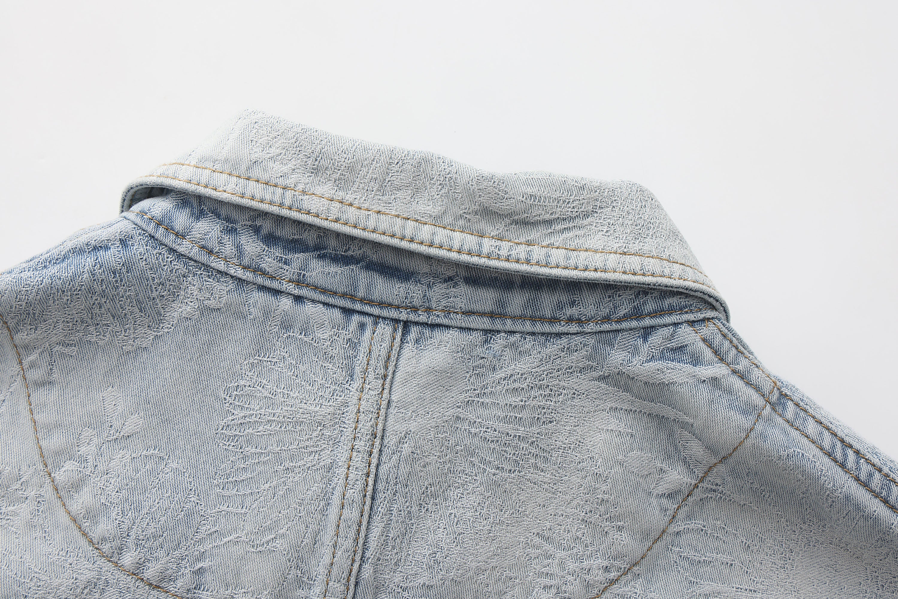 VANN VALRENCE Washed Floral Jacquard Denim Shirt, premium urban and streetwear designers apparel on PROJECTISR.com, VANN VALRENCE