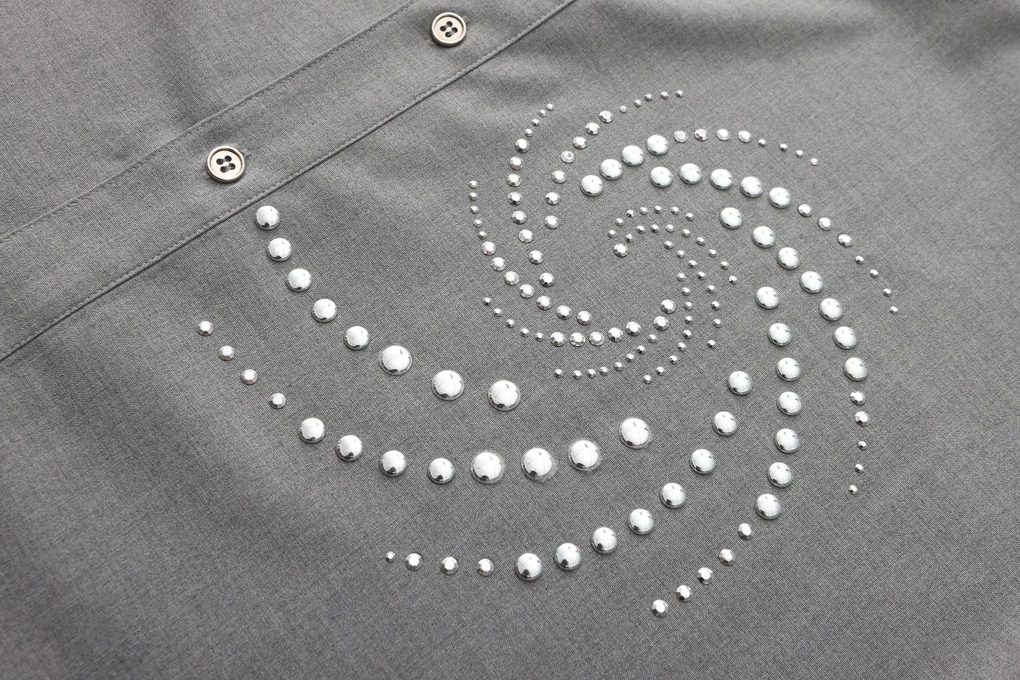 ORAL UTOPIA Spiral Embellished Wool-Blend Shirt