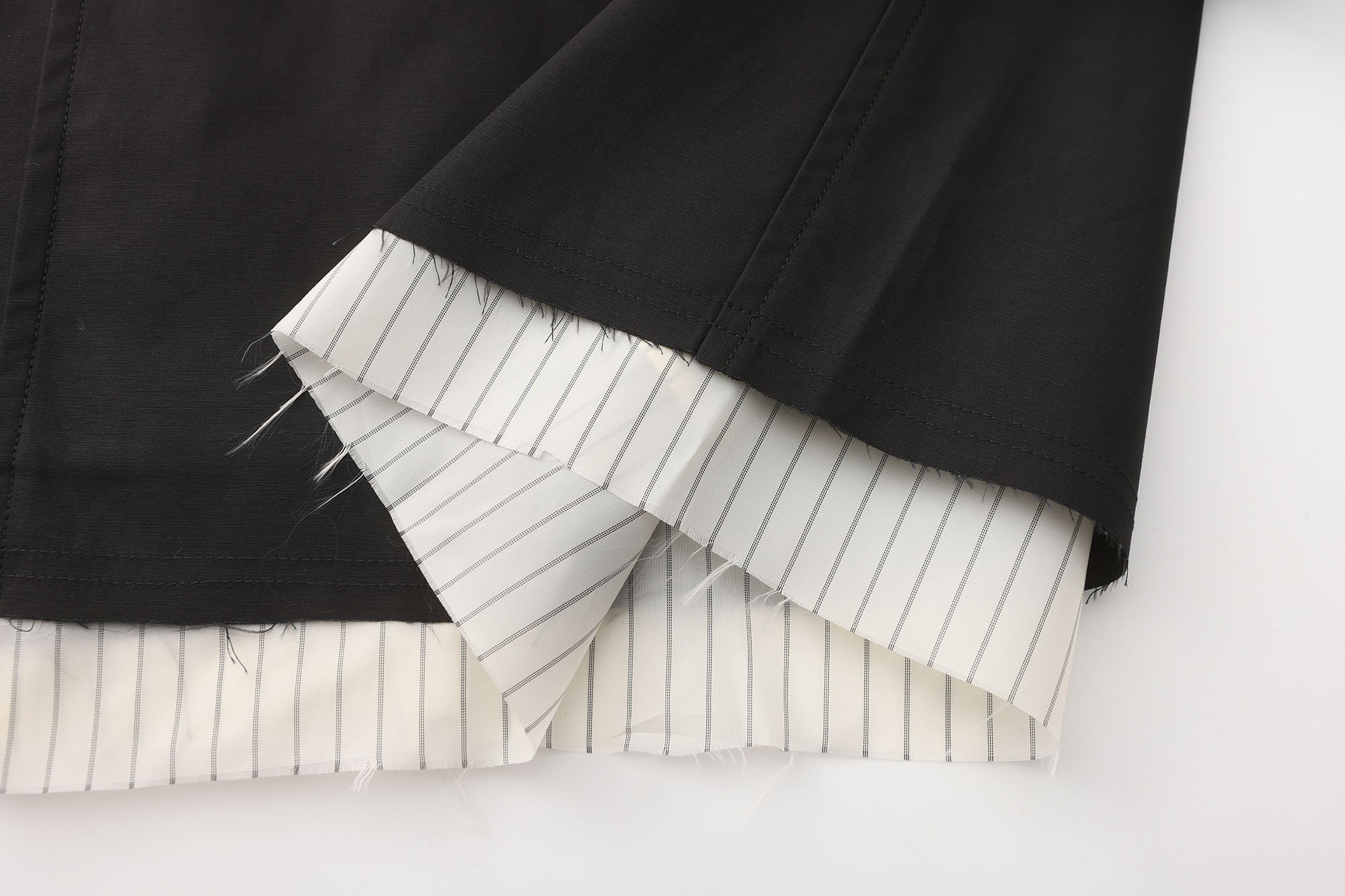 ORAL UTOPIA Faux Layered Hem Multi-Pocket Coat