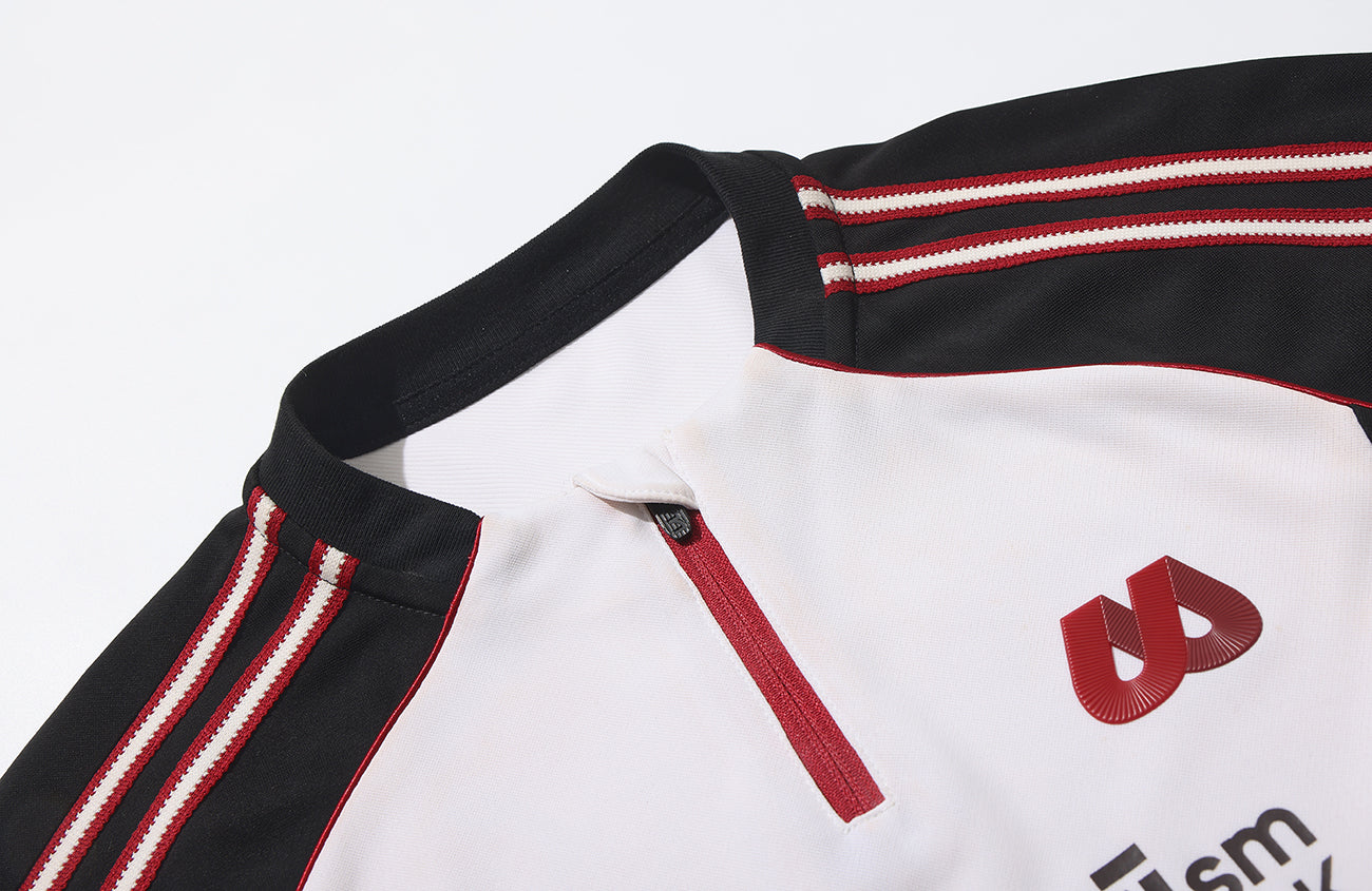 UMAMIISM Quick-Dry Striped Raglan Zip-Up Tee, premium urban and streetwear designers apparel on PROJECTISR.com, UMAMIISM