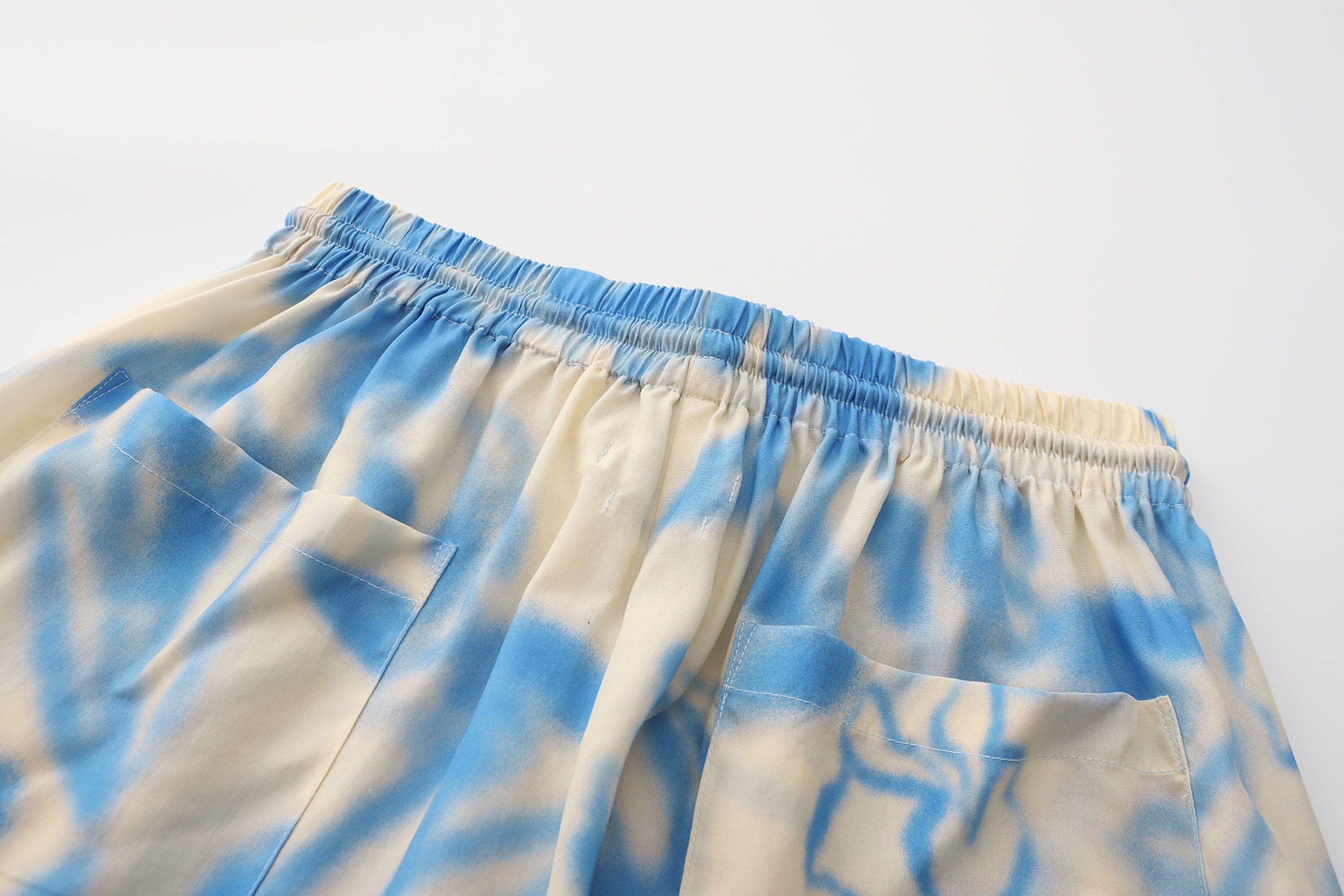ORAL UTOPIA Airbrushed Floral Tencel Drawstring Shorts, premium urban and streetwear designers apparel on PROJECTISR.com, ORAL UTOPIA