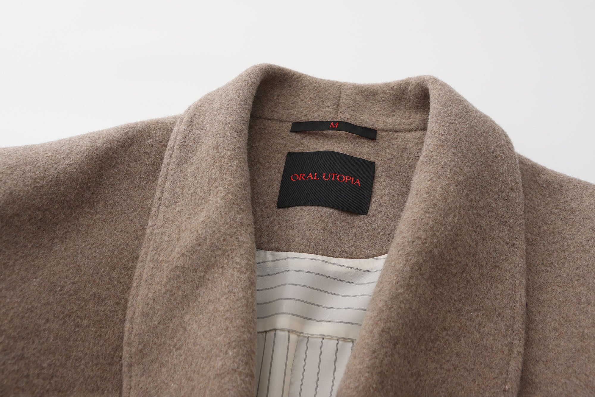 ORAL UTOPIA Wool Blended Double-Breasted Long Coat