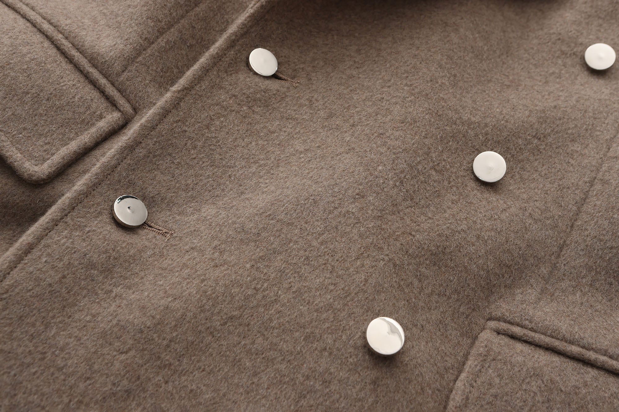 ORAL UTOPIA Wool Blended Double-Breasted Long Coat