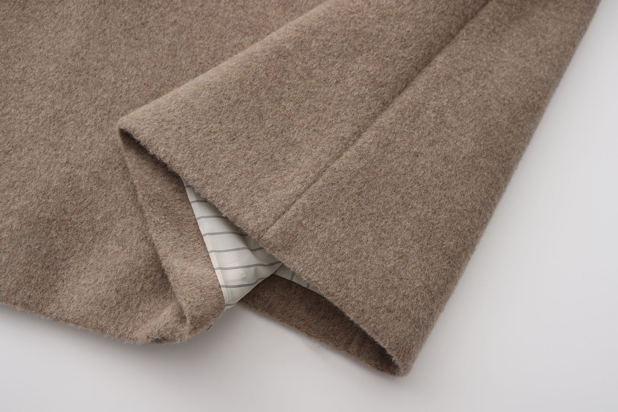 ORAL UTOPIA Wool Blended Double-Breasted Long Coat