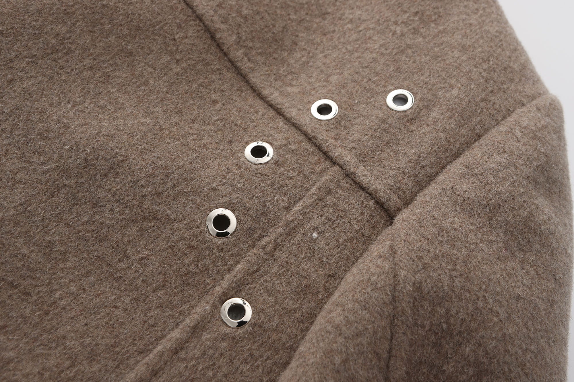 ORAL UTOPIA Wool Blended Double-Breasted Long Coat