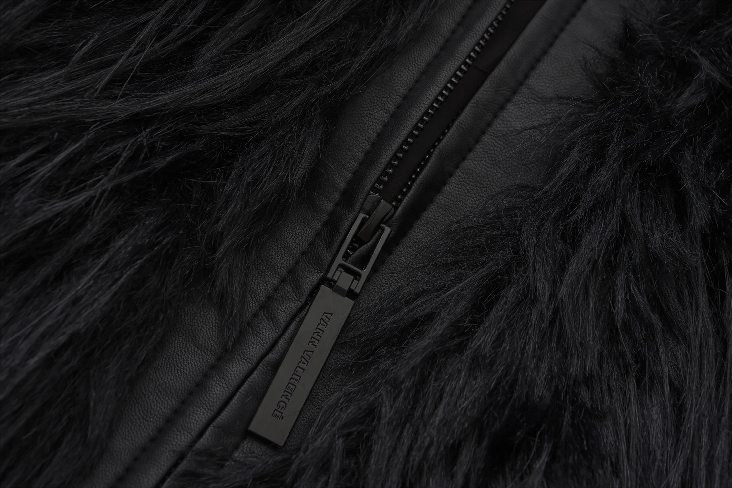 VANN VALRENCE Shaggy Layer Faux Fur Jacket