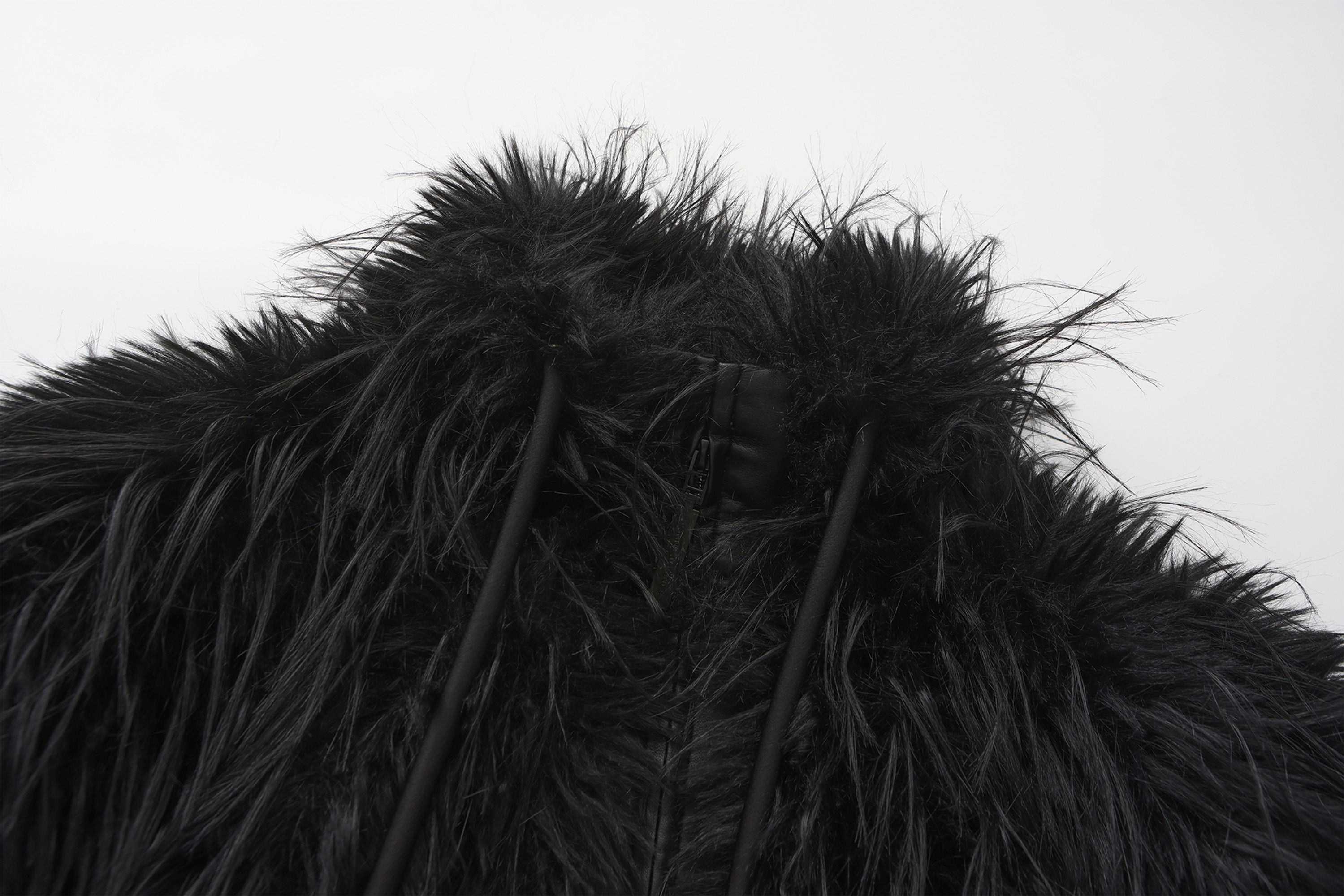 VANN VALRENCE Shaggy Layer Faux Fur Jacket