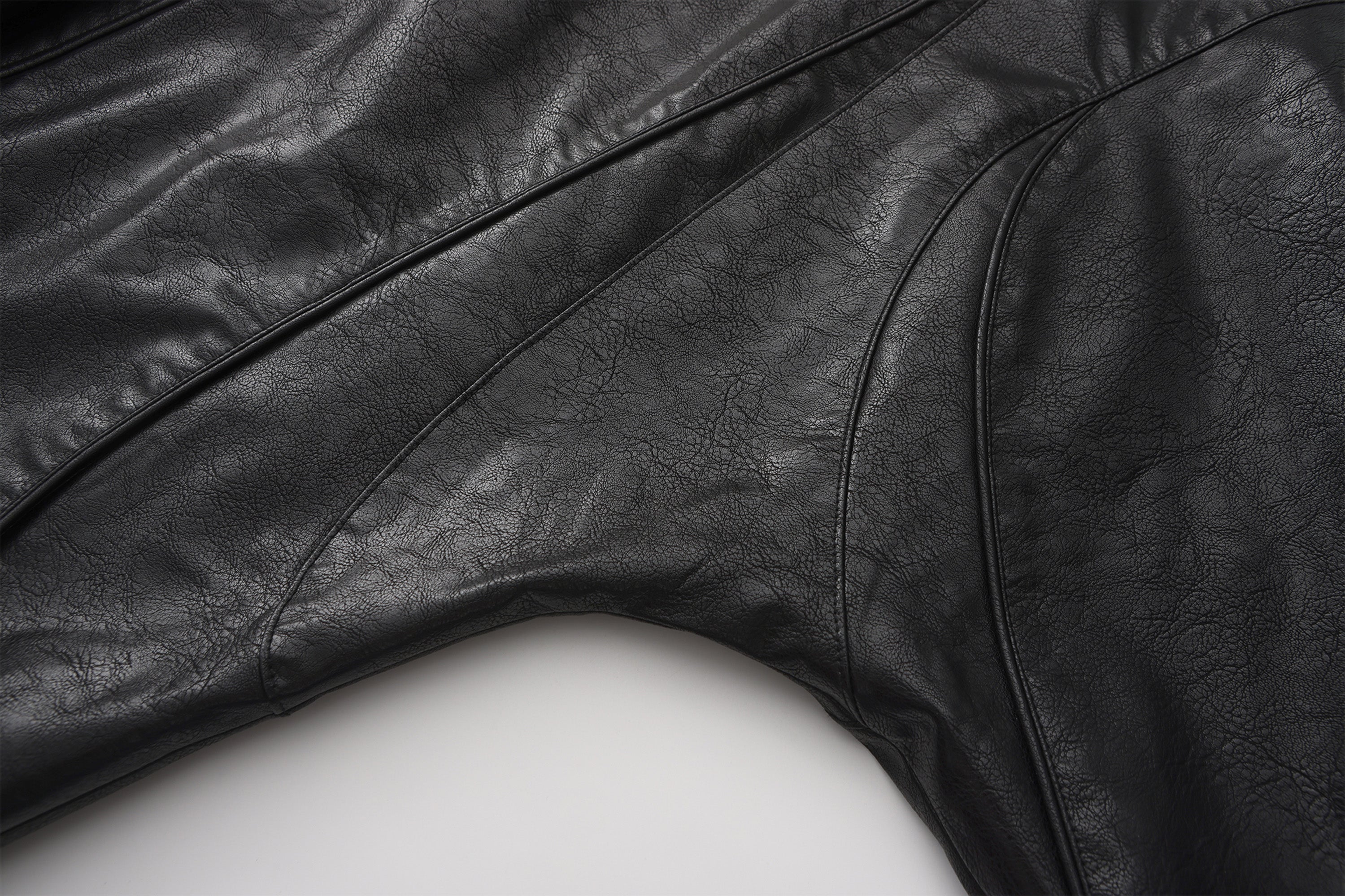 VANN VALRENCE Retro Glossy Faux Leather Jacket