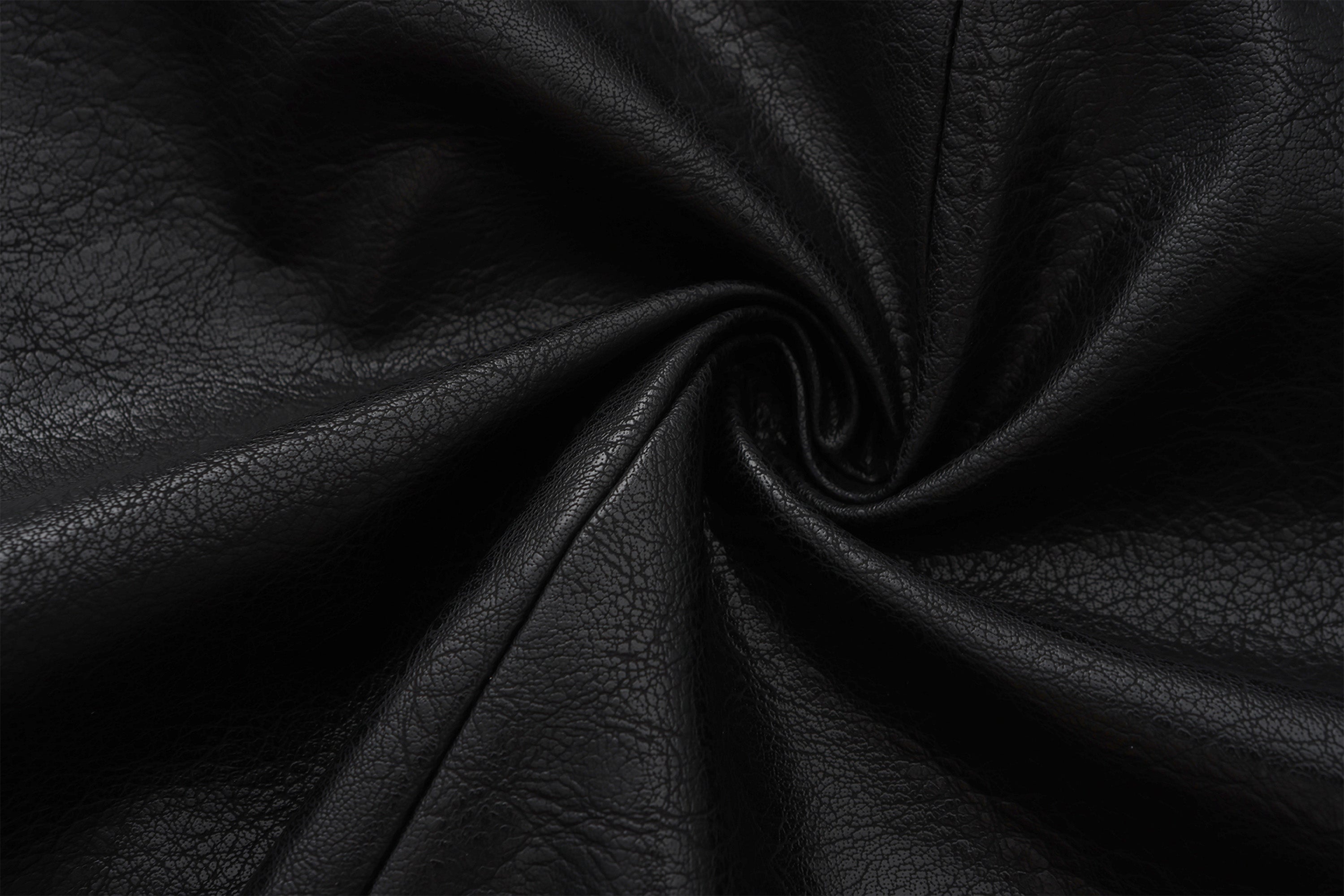 VANN VALRENCE Retro Glossy Faux Leather Jacket