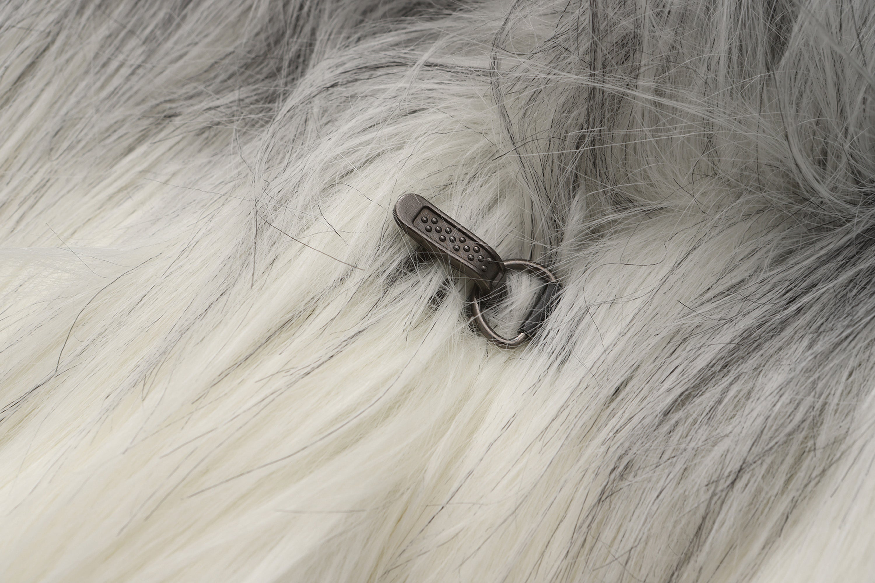 VANN VALRENCE Gradient Mane Faux Fur Maxi Coat