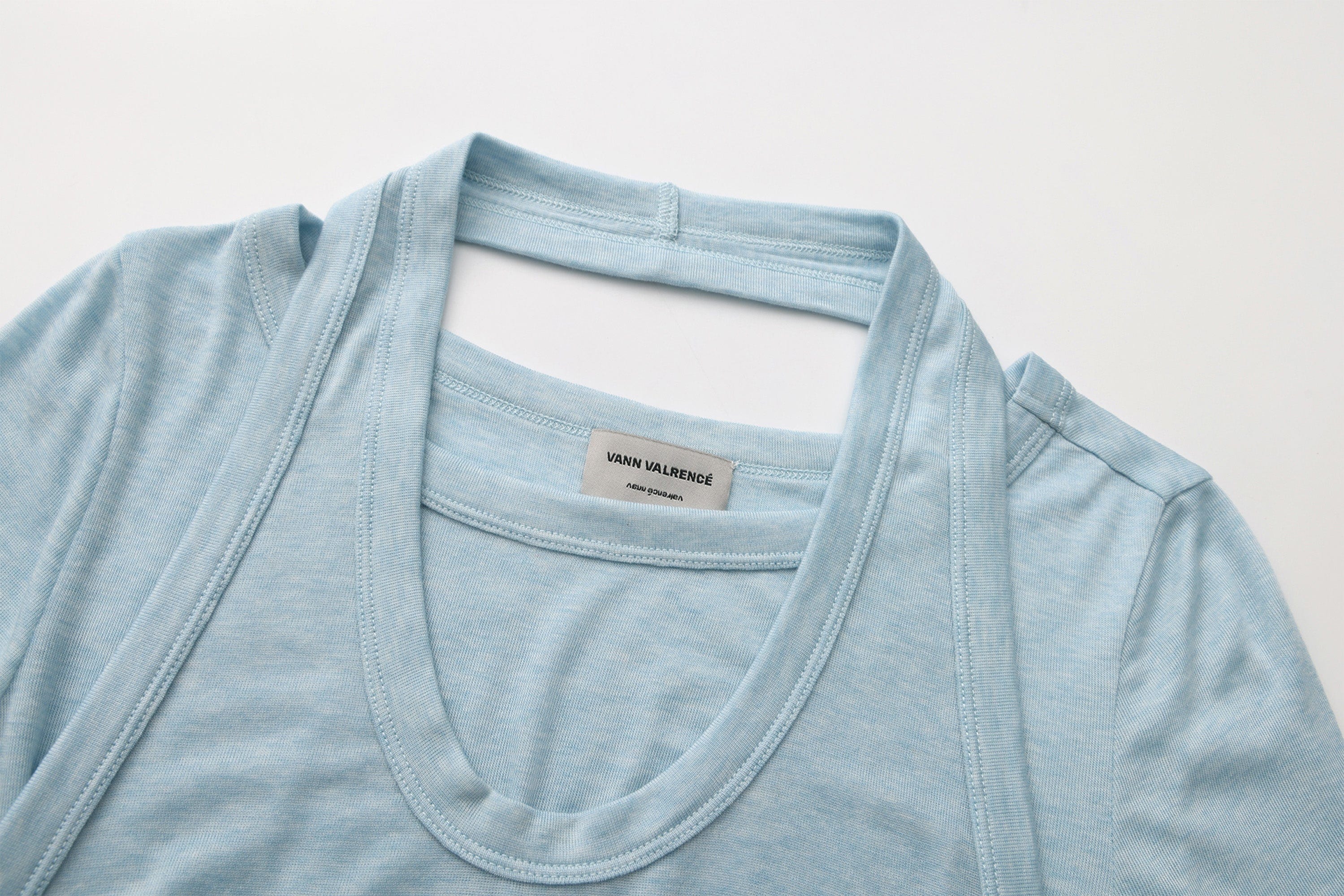 VANN VALRENCE Essential Layered Halter-Neck Long-Sleeve Tee, premium urban and streetwear designers apparel on PROJECTISR.com, VANN VALRENCE