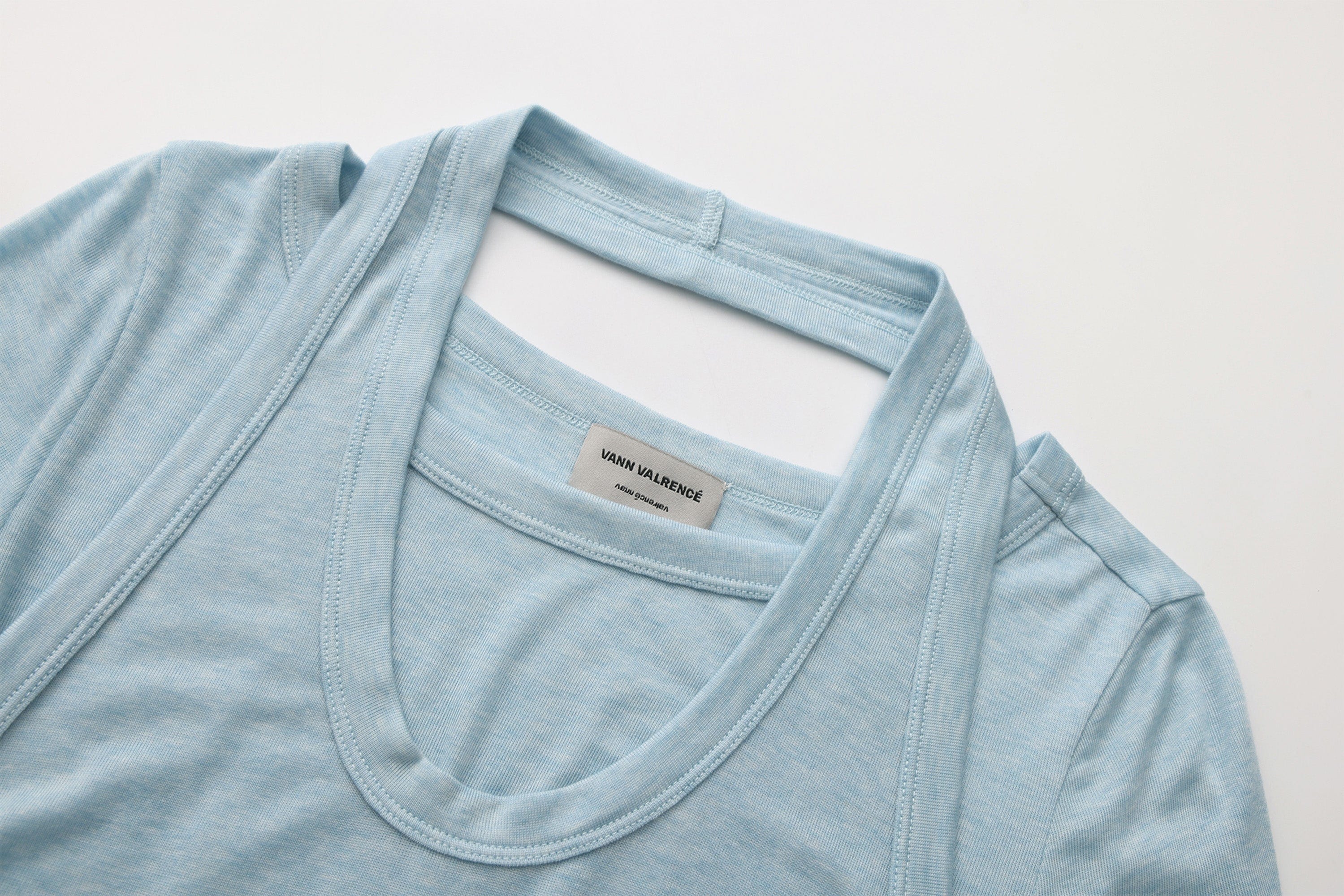 VANN VALRENCE Essential Layered Halter-Neck Long-Sleeve Tee, premium urban and streetwear designers apparel on PROJECTISR.com, VANN VALRENCE