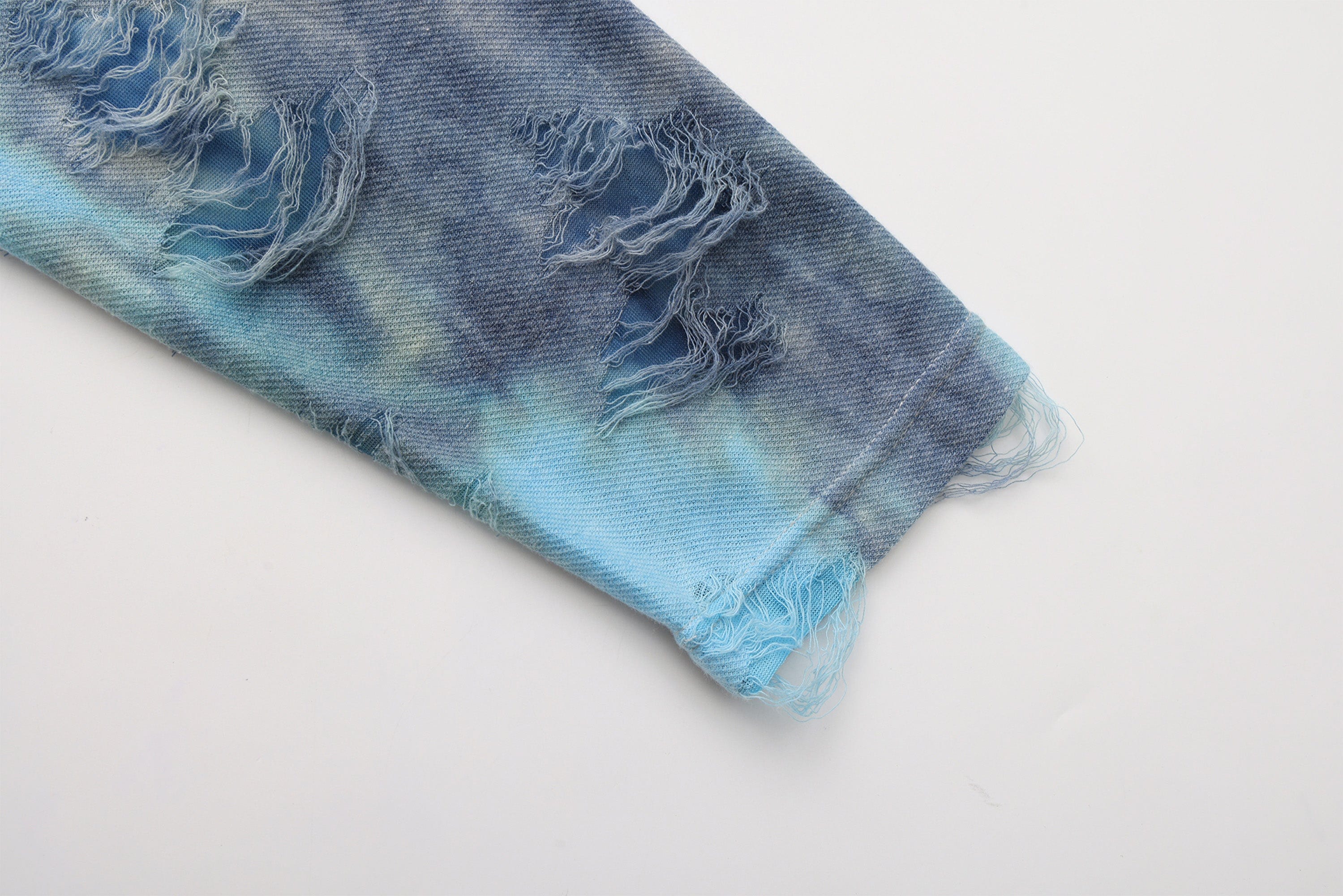 VANN VALRENCE Distressed Gradient Tie-Dye Long-Sleeve Tee, premium urban and streetwear designers apparel on PROJECTISR.com, VANN VALRENCE