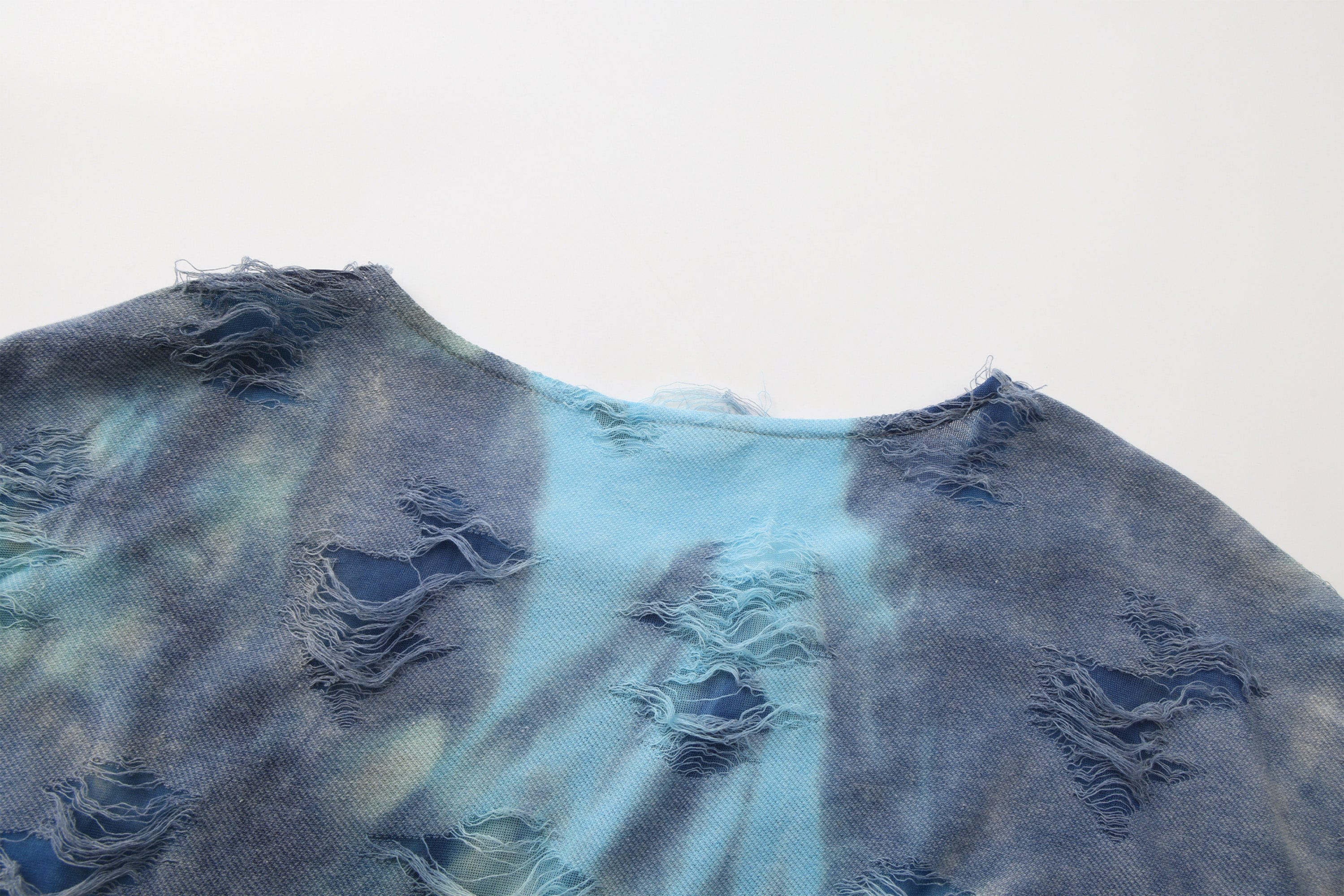 VANN VALRENCE Distressed Gradient Tie-Dye Long-Sleeve Tee, premium urban and streetwear designers apparel on PROJECTISR.com, VANN VALRENCE