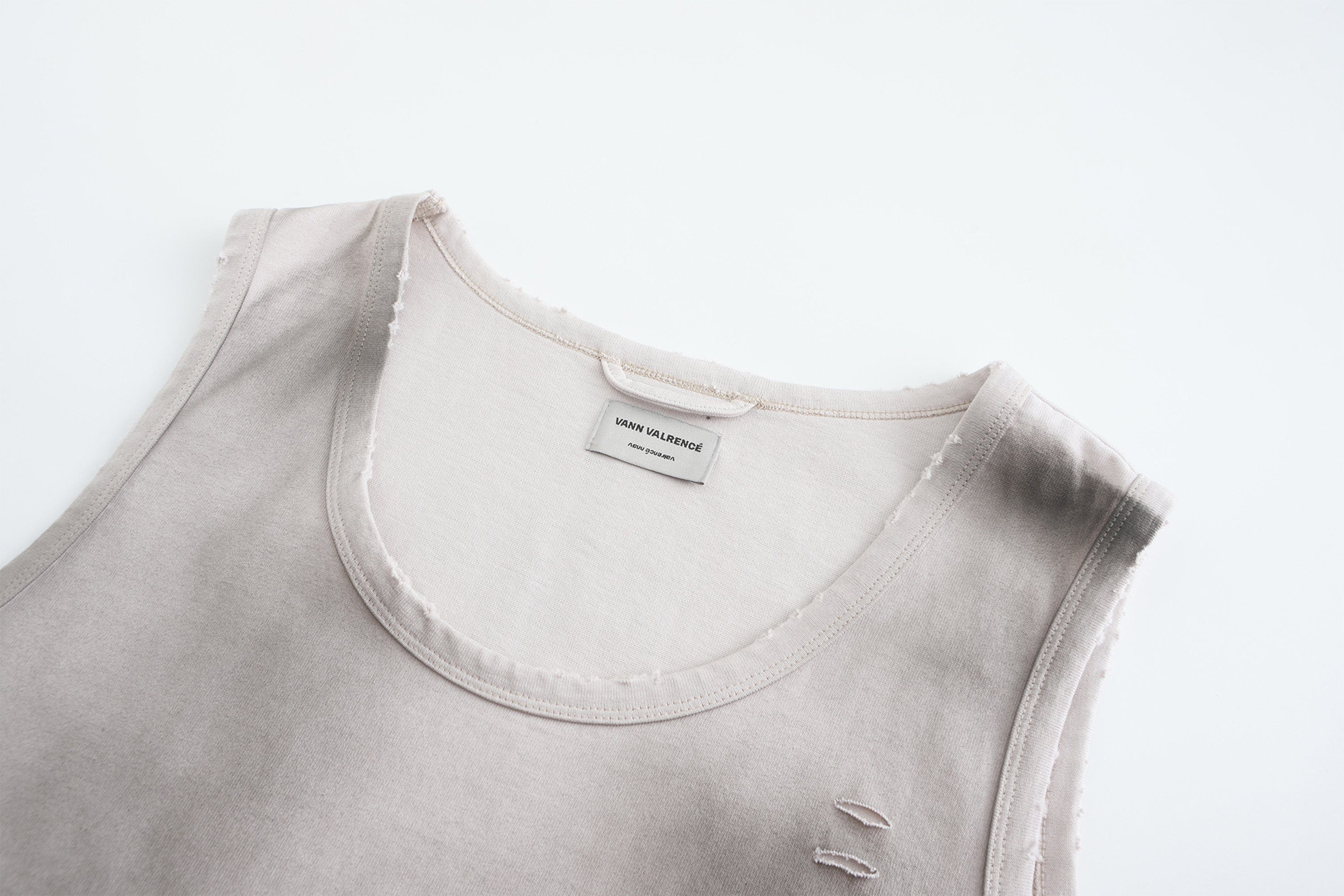 VANN VALRENCE Tie-Dye Distressed LOGO Sleeveless T-Shirt, premium urban and streetwear designers apparel on PROJECTISR.com, VANN VALRENCE