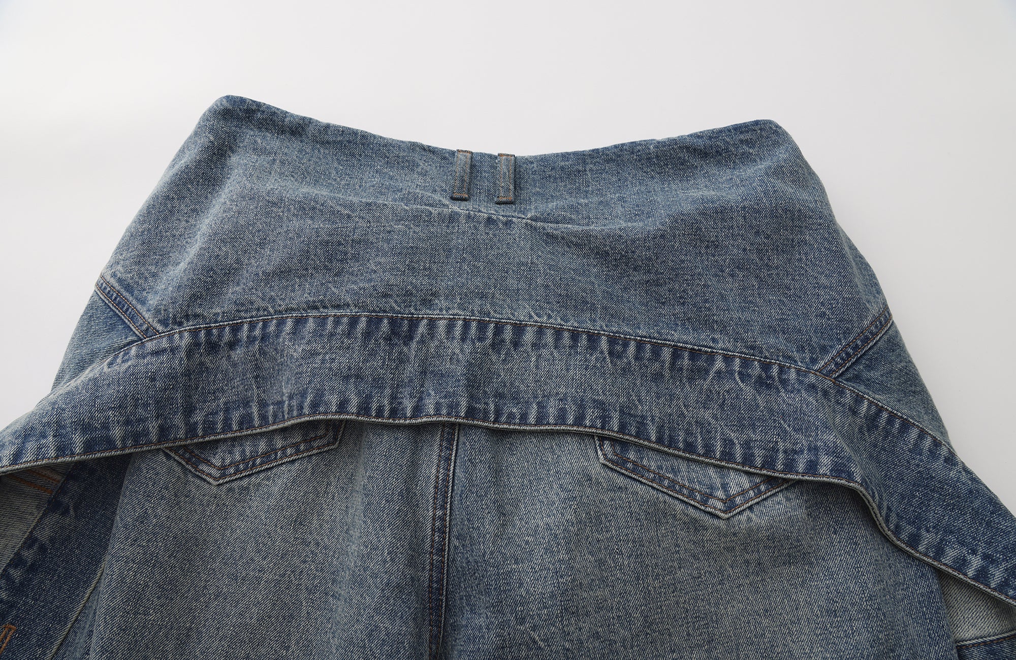 INTERRUPT Plaid Spliced Faux Two-Piece Wide-Leg Jeans