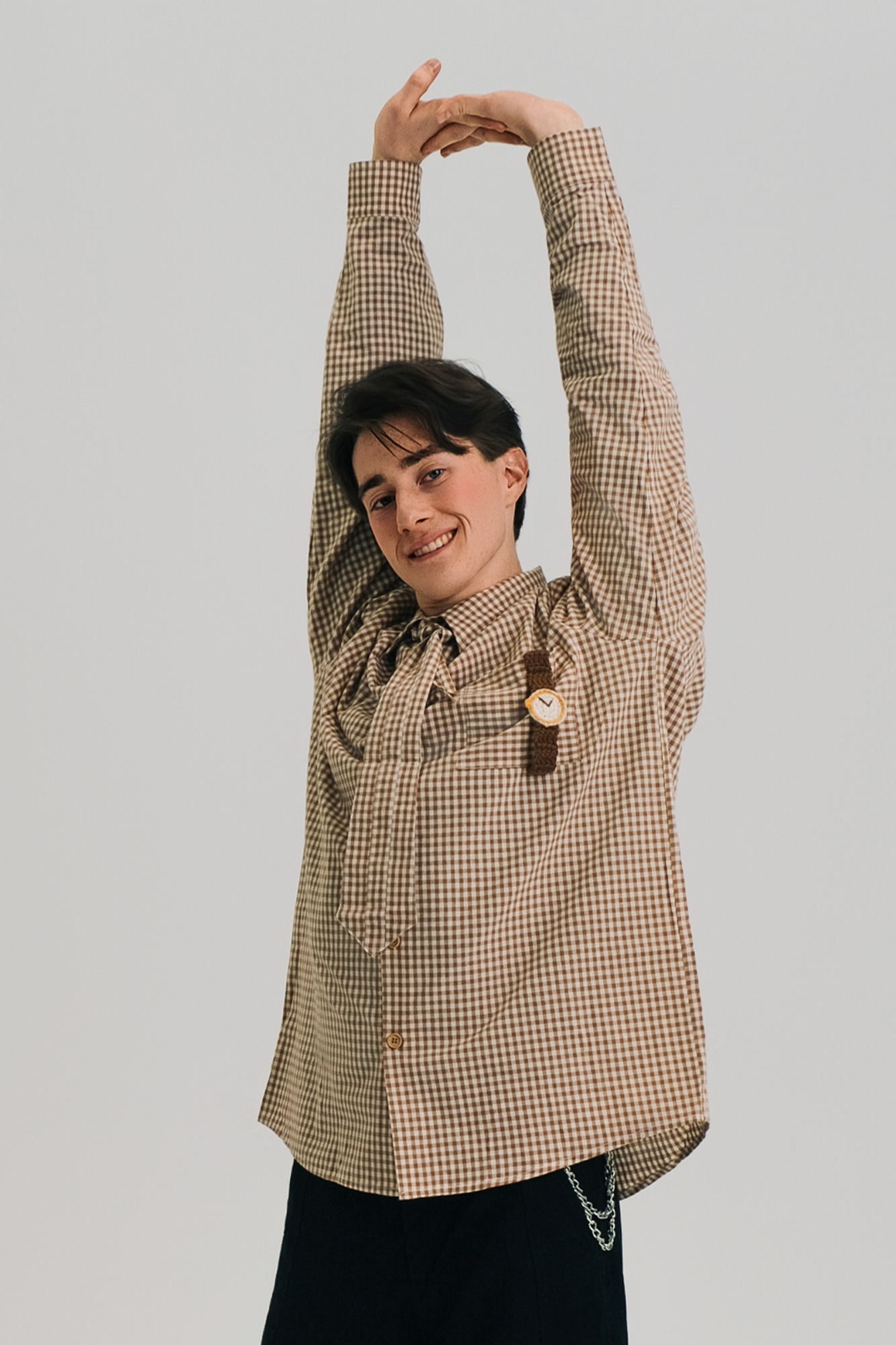 WIID Neck Tie Gingham Shirt