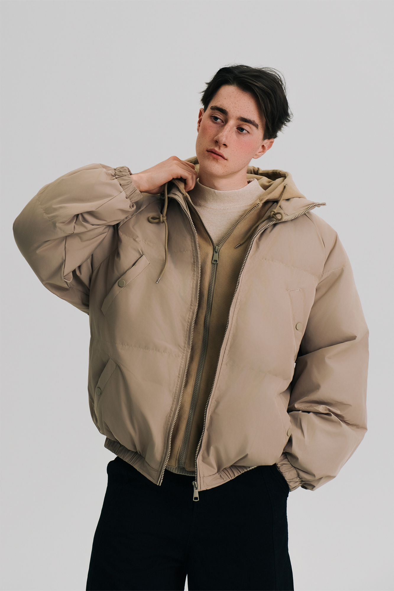 WIID Essential faux layered Hooded Puffer Jacket