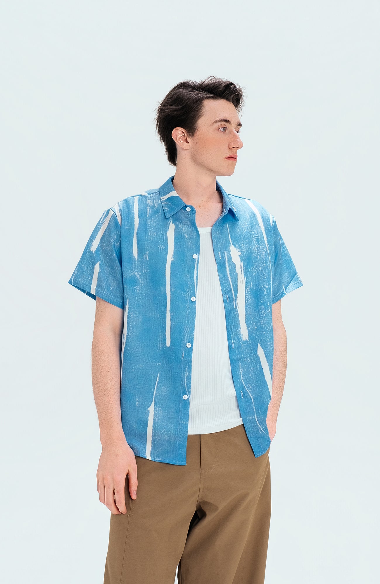 WIID Brush-Paint Full-Print Half Shirt, premium urban and streetwear designers apparel on PROJECTISR.com, WIID